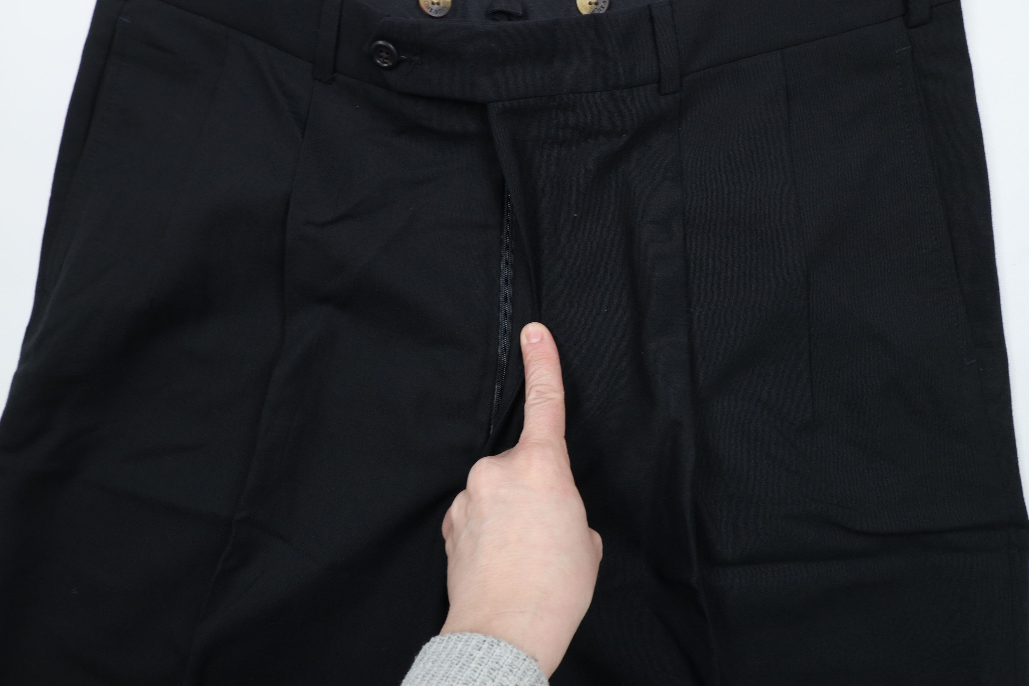 Lands' End × Vintage Vintage 90s Lands End Wide Leg Chino Pants Trousers Black Size US 36 / EU 52 - 7 Thumbnail