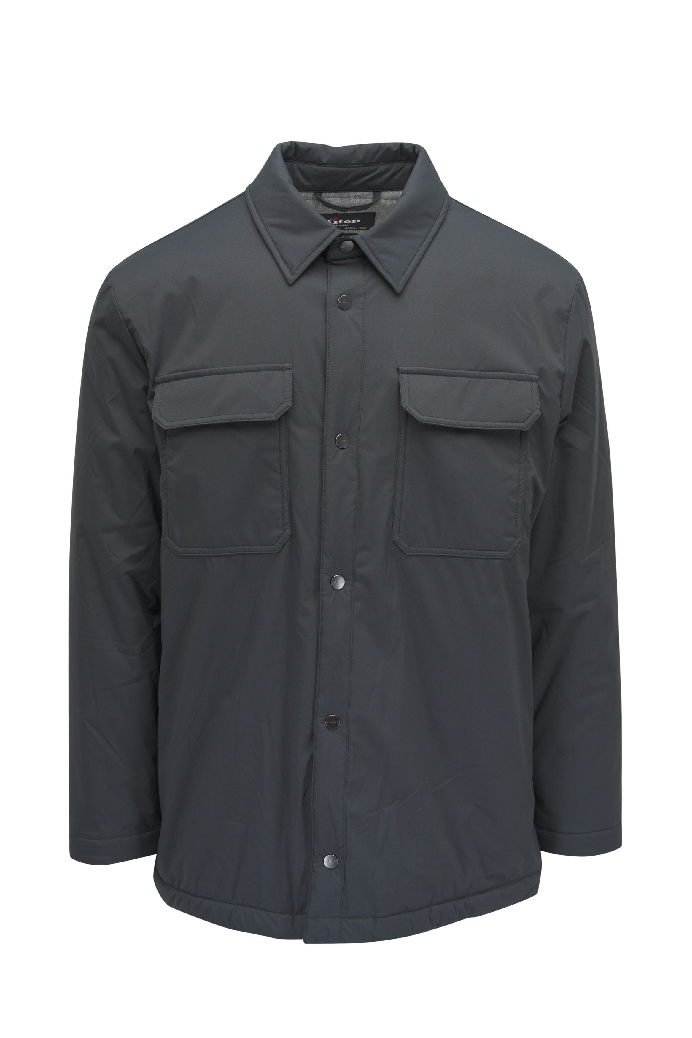 o1mtch0225 Nylon Shacket in Green