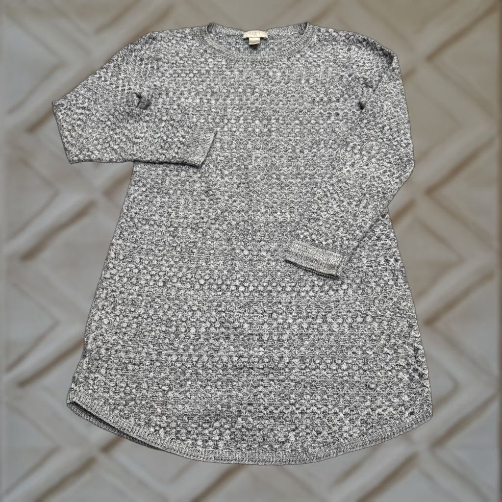Loft VINTAGE LOFT Wool Blend Textured Knitted Sweater Dress Women's Medium Gray Casual Fall Winter Size M / US 6-8 / IT 42-44 - 1 Thumbnail