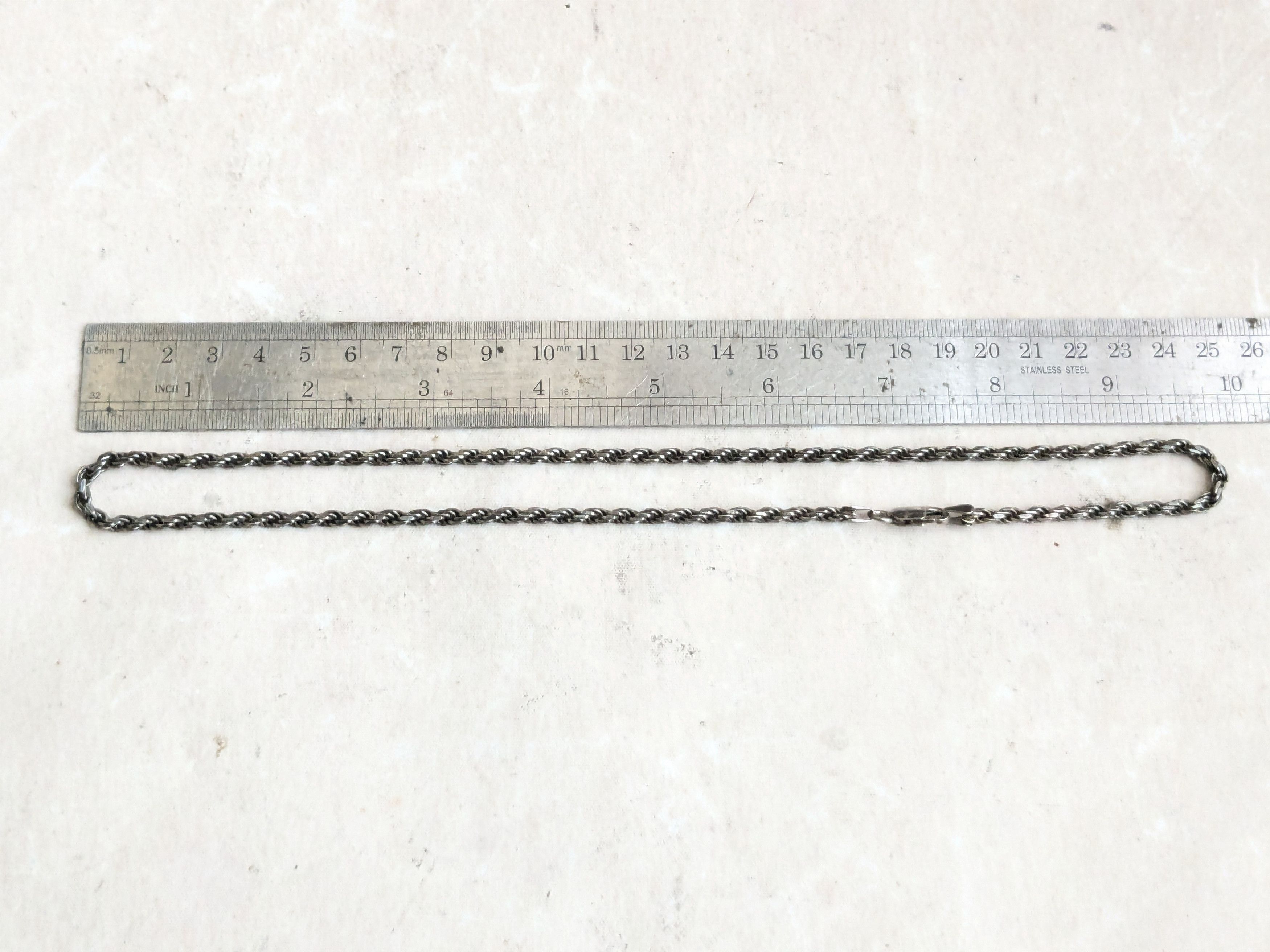 Jewelry Vintage Sterling Silver Rope Necklace Twist 20" Italy Size ONE SIZE - 10 Thumbnail