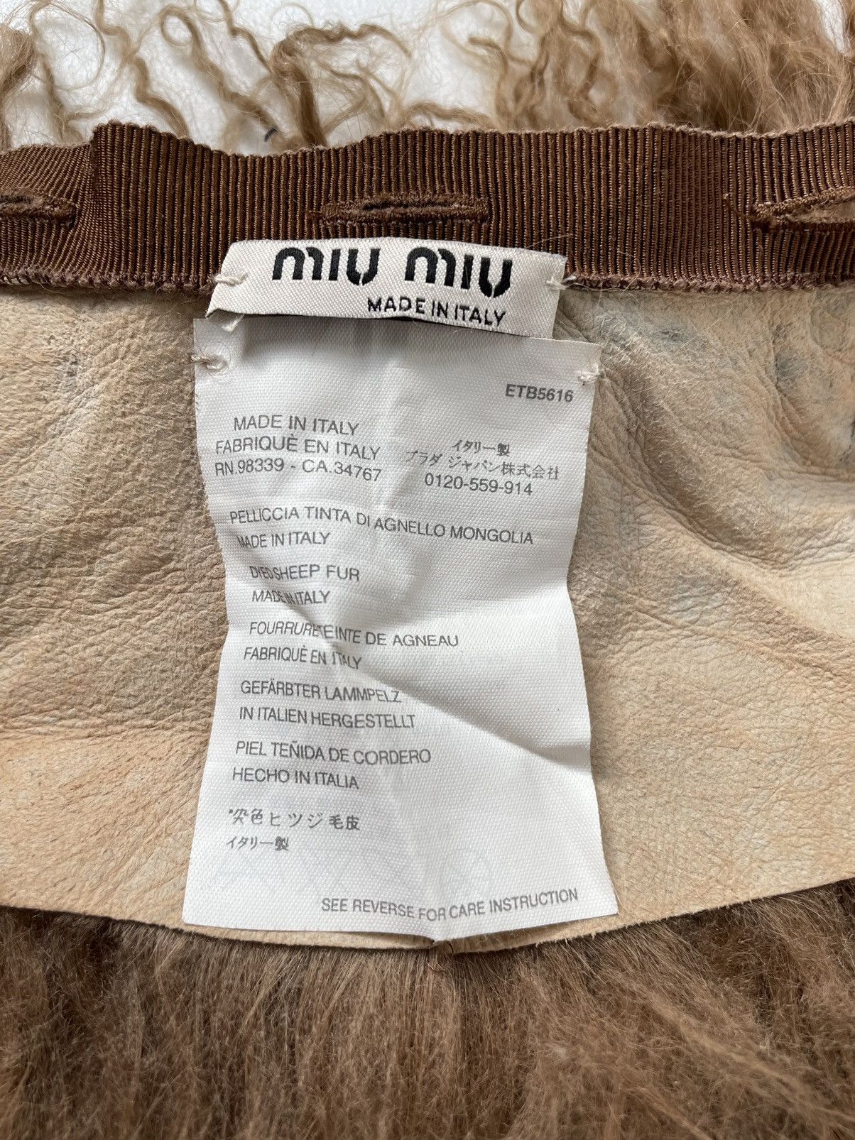 Miu Miu Early 2000s Shearling Collar Boucle Overcoat Size S / US 4 / IT 40 - 7 Thumbnail