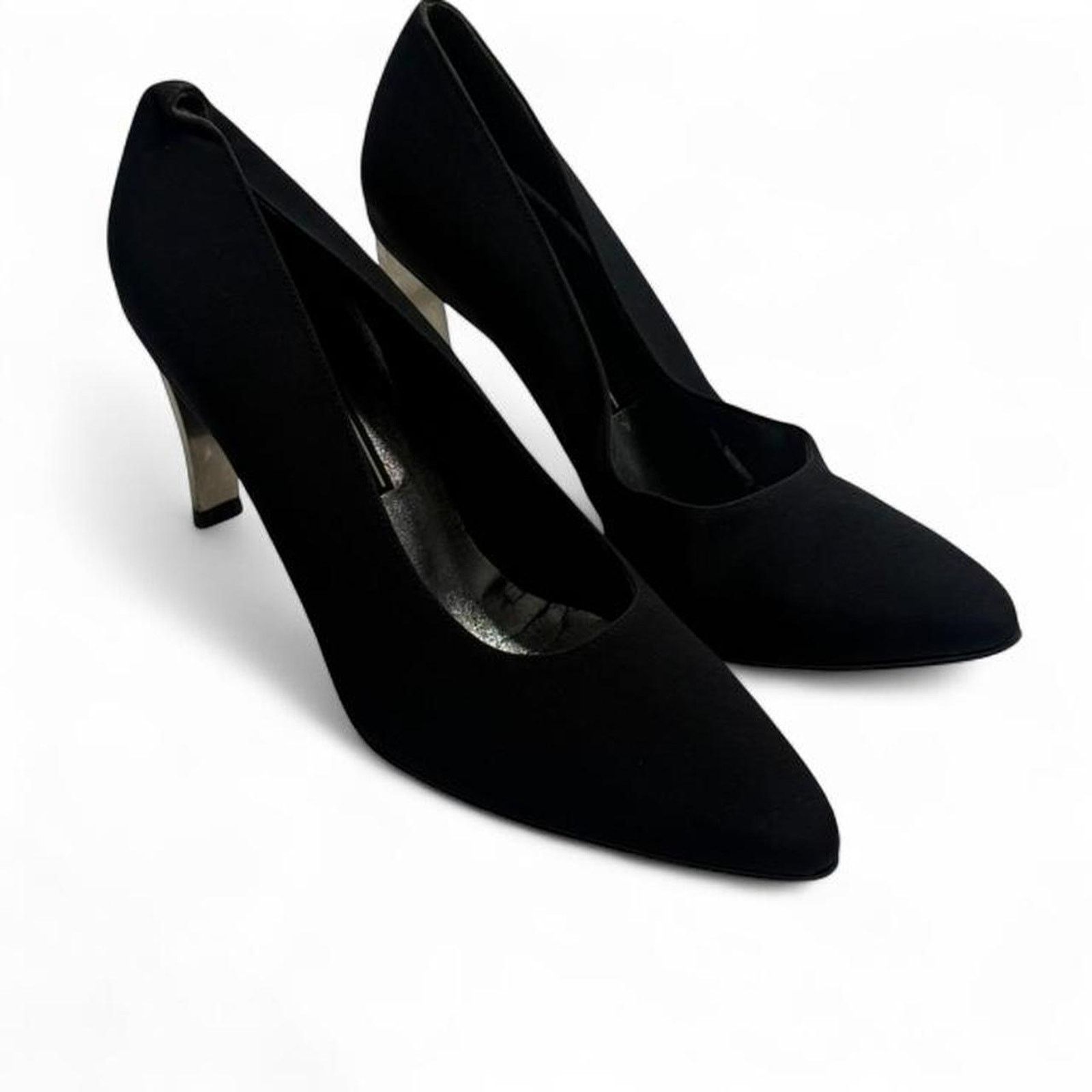Stuart Weitzman Stuart Weitzman black suede heels unique crystal heel size 9 Size US 9 / IT 39 - 4 Thumbnail