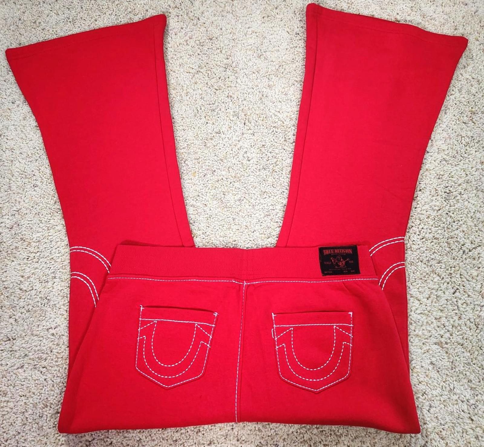 True Religion NEW True Religion Pull-On Flare Jeans Red Anniversary XL Size 40" / US 18 - 1 Thumbnail