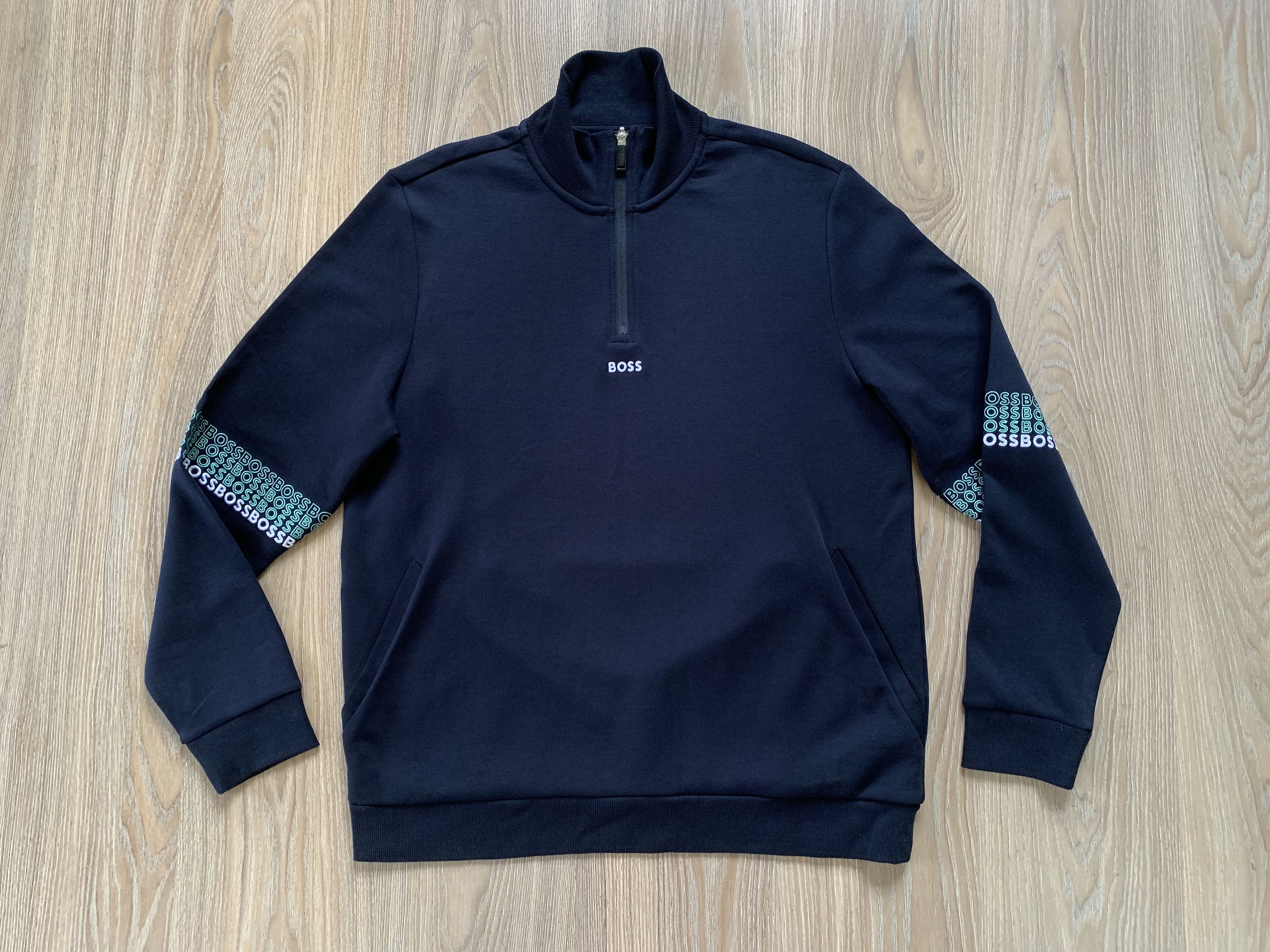 Hugo Boss Hugo Boss Zip-Neck Sweatshirt With Embroidered Logos Size US XL / EU 56 / 4 - 2 Thumbnail