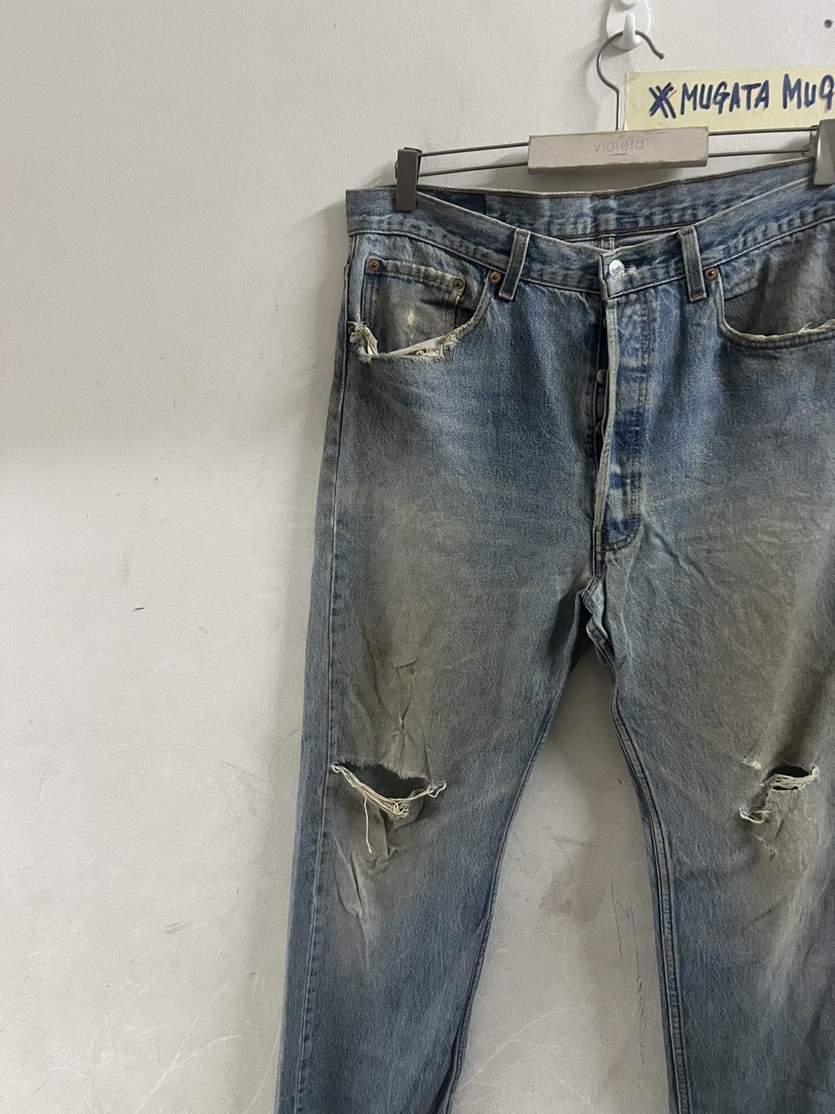 Japanese Brand KURT COBAIN‼️VINTAGE LEVIS 501 DISTRESSED DENIM PANT Size US 35 - 3 Thumbnail