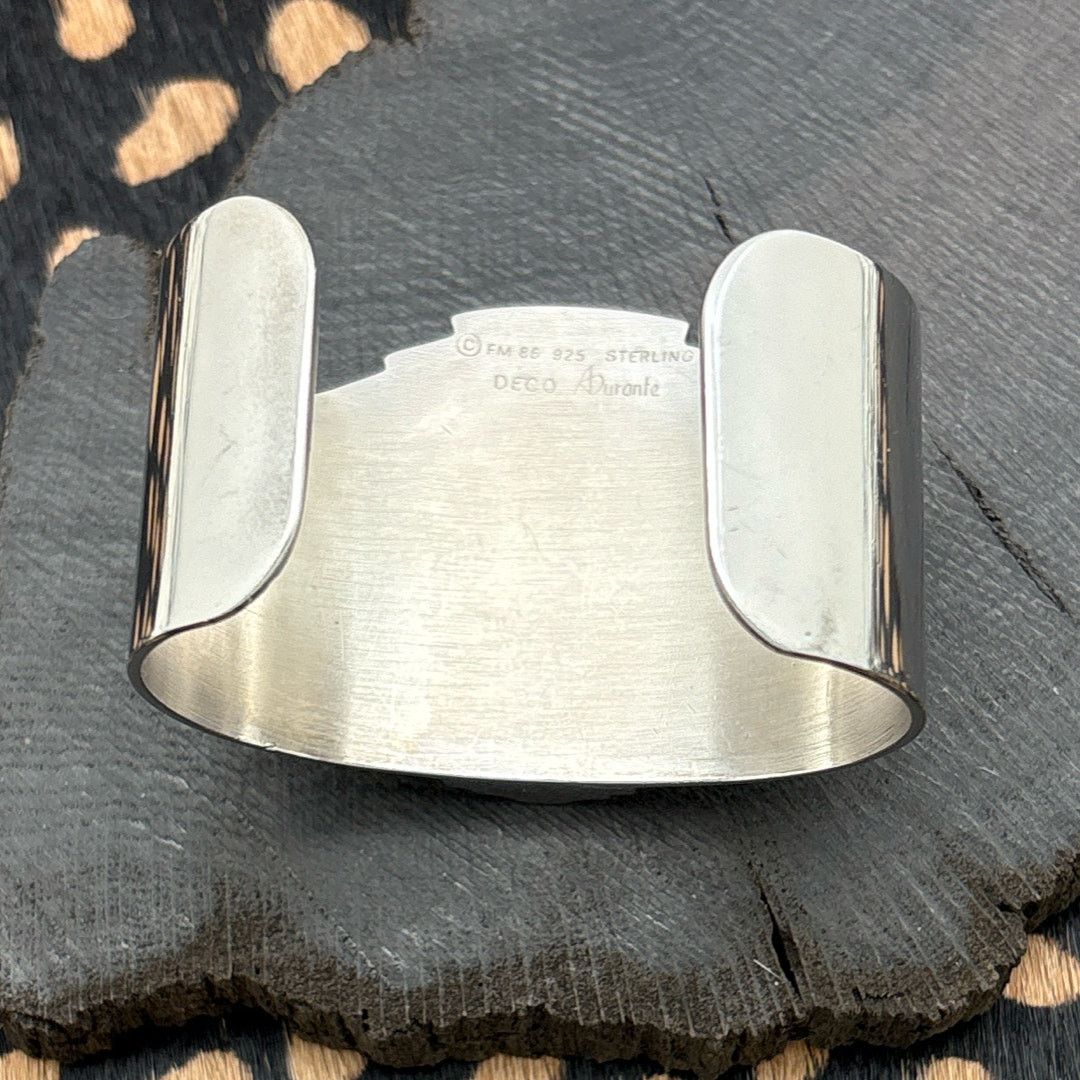 Other 1986 ALFRED DURANTE Sterling & Onyx Art Deco Cuff Bracelet Size ONE SIZE - 2 Thumbnail