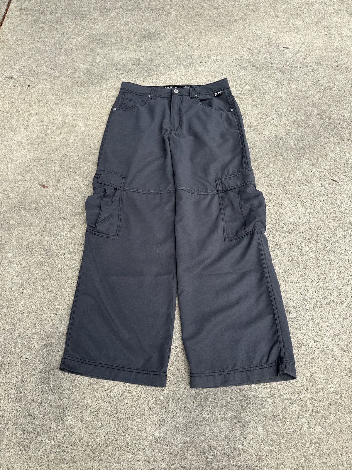 kikwear baggy microsuede cargo pants