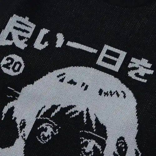 Japanese Brand × Vintage Knitted Sweater Grunge Cartoon Anime Pullover harajuku style Size US L / EU 52-54 / 3 - 4 Thumbnail