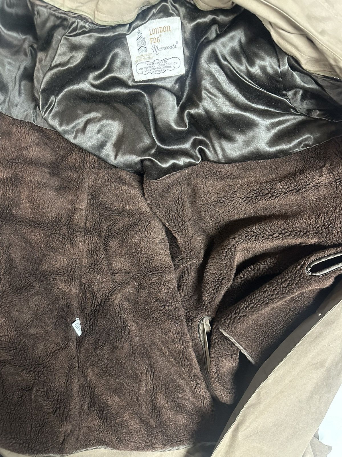London Fog Vintage London Fog Fur Brown Insulated Trench Coat Jacket Size US L / EU 52-54 / 3 - 6 Thumbnail