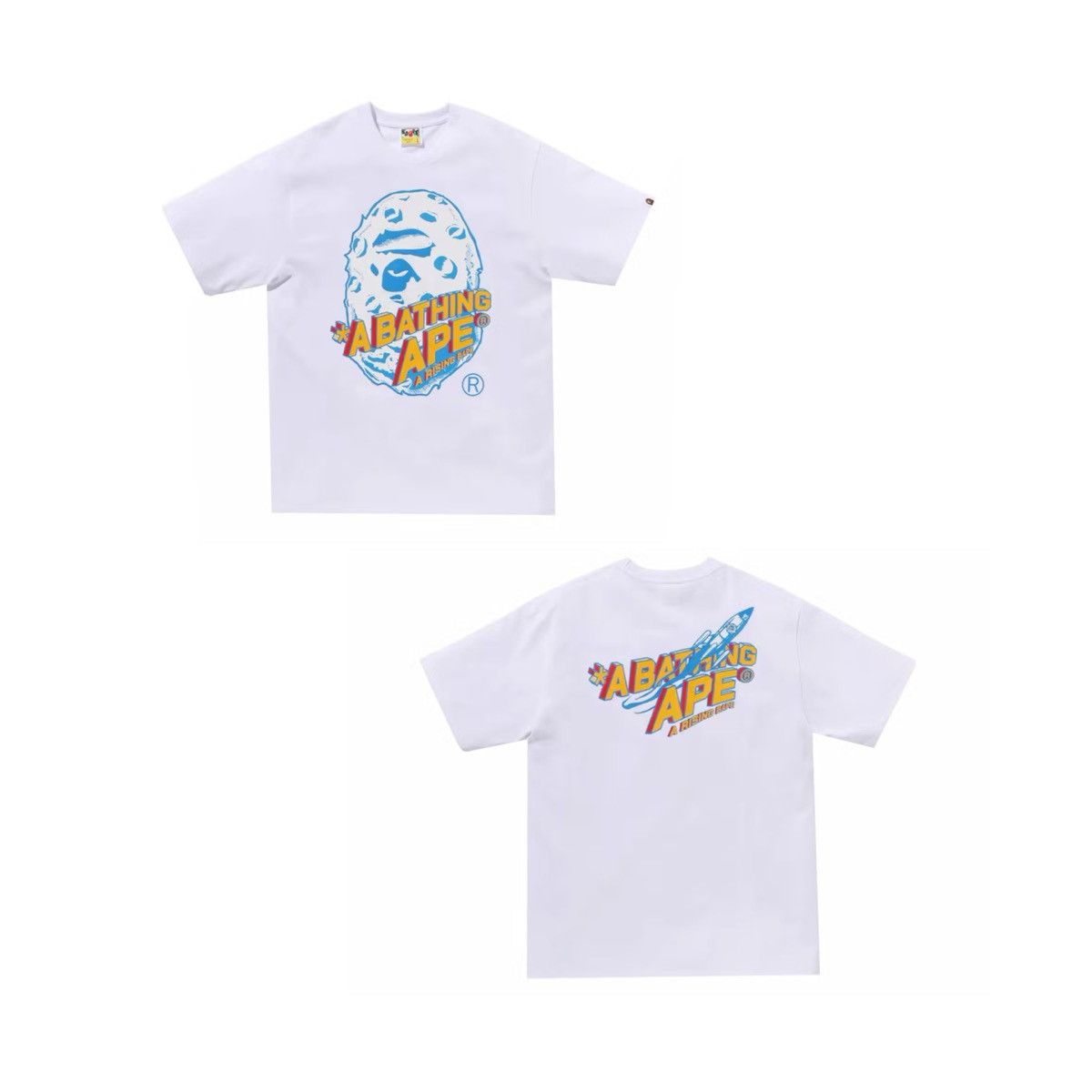 image of Bape Moon Ape Head Tee White, Men's (Size Medium)