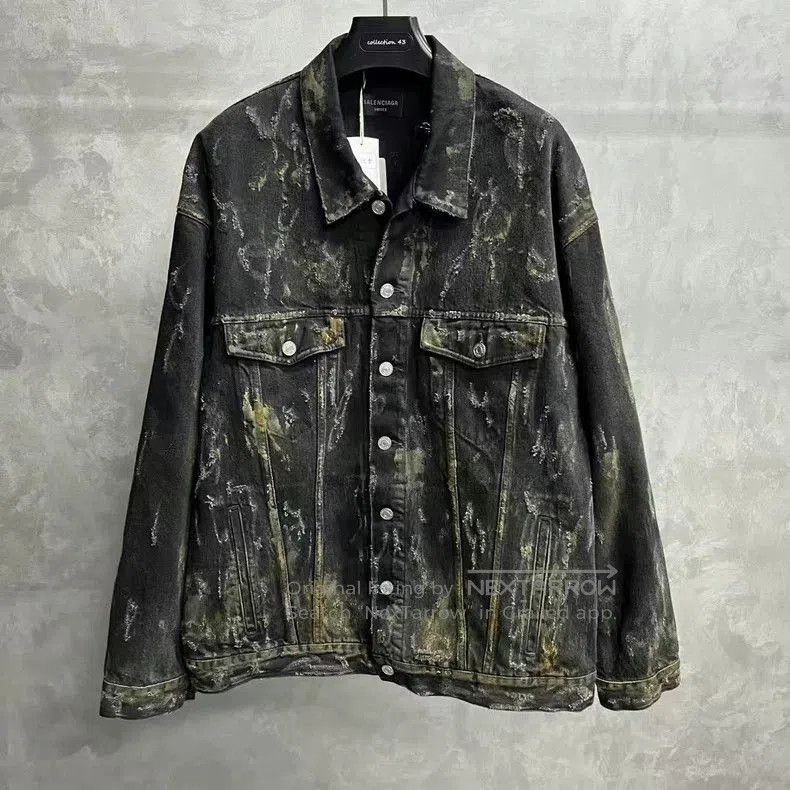 Balenciaga Balenciaga Black Tie-Dye Denim Jacket. Size US S / EU 44-46 / 1 - 1 Thumbnail
