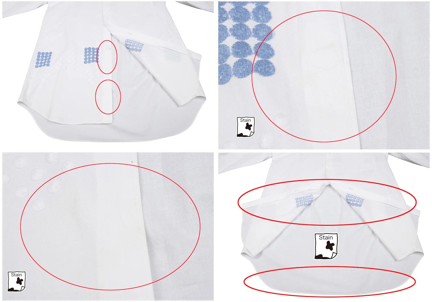 Comme des Garcons Homme Plus Dot Embroidered Long Sleeve No-Collar Shirt Off Blue M Size US M / EU 48-50 / 2 - 14 Thumbnail