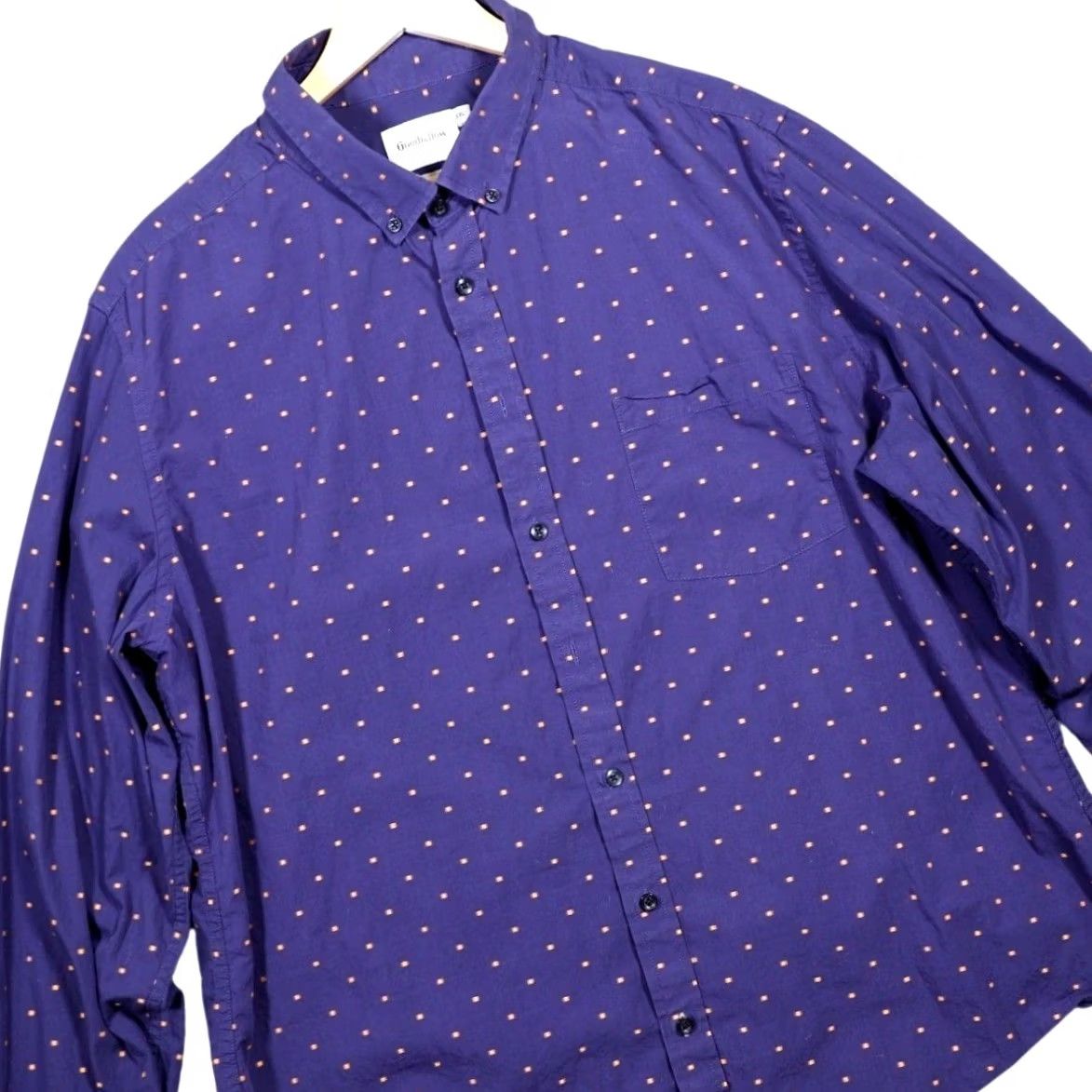 Vintage Goodfellow Co Mens Long Sleeve Button Down Shirt Purple Small Dot Print XXL Size US XXL / EU 58 / 5 - 2 Thumbnail