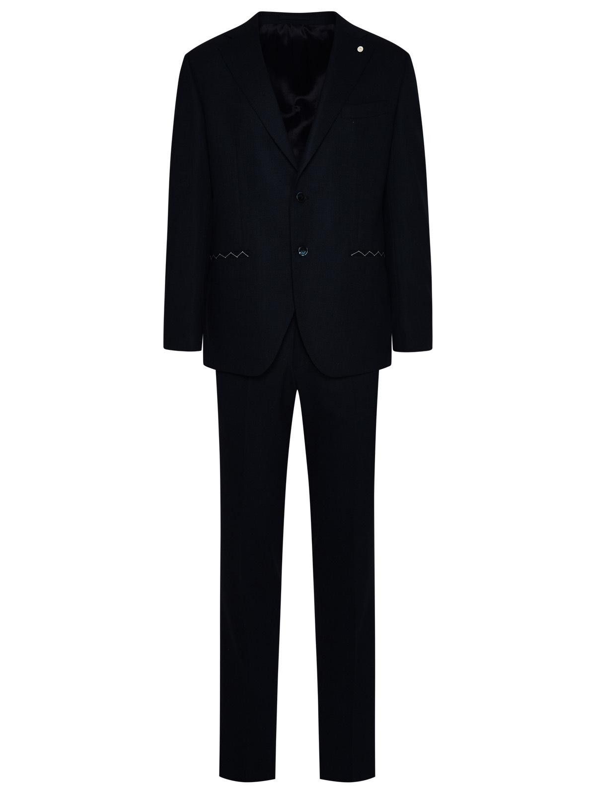 Luigi Bianchi LUIGI BIANCHI Blue Wool Blend Suit Size US S / EU 44-46 / 1 - 1 Thumbnail