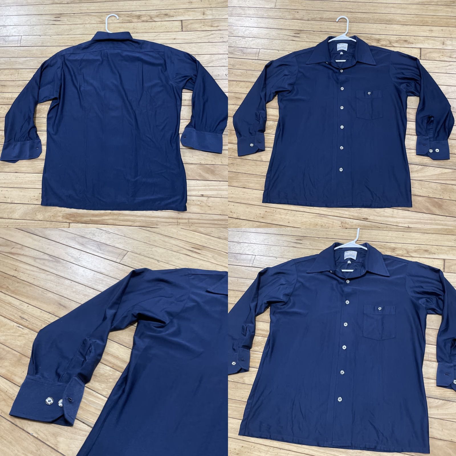 Arrow VINTAGE Arrow Shirt Doubler Polyester Saturday Night Fever Disco Large Mens 16.5 35 Blue 1970s Shirt Mens 16.5 35 Size US L / EU 52-54 / 3 - 9 Thumbnail