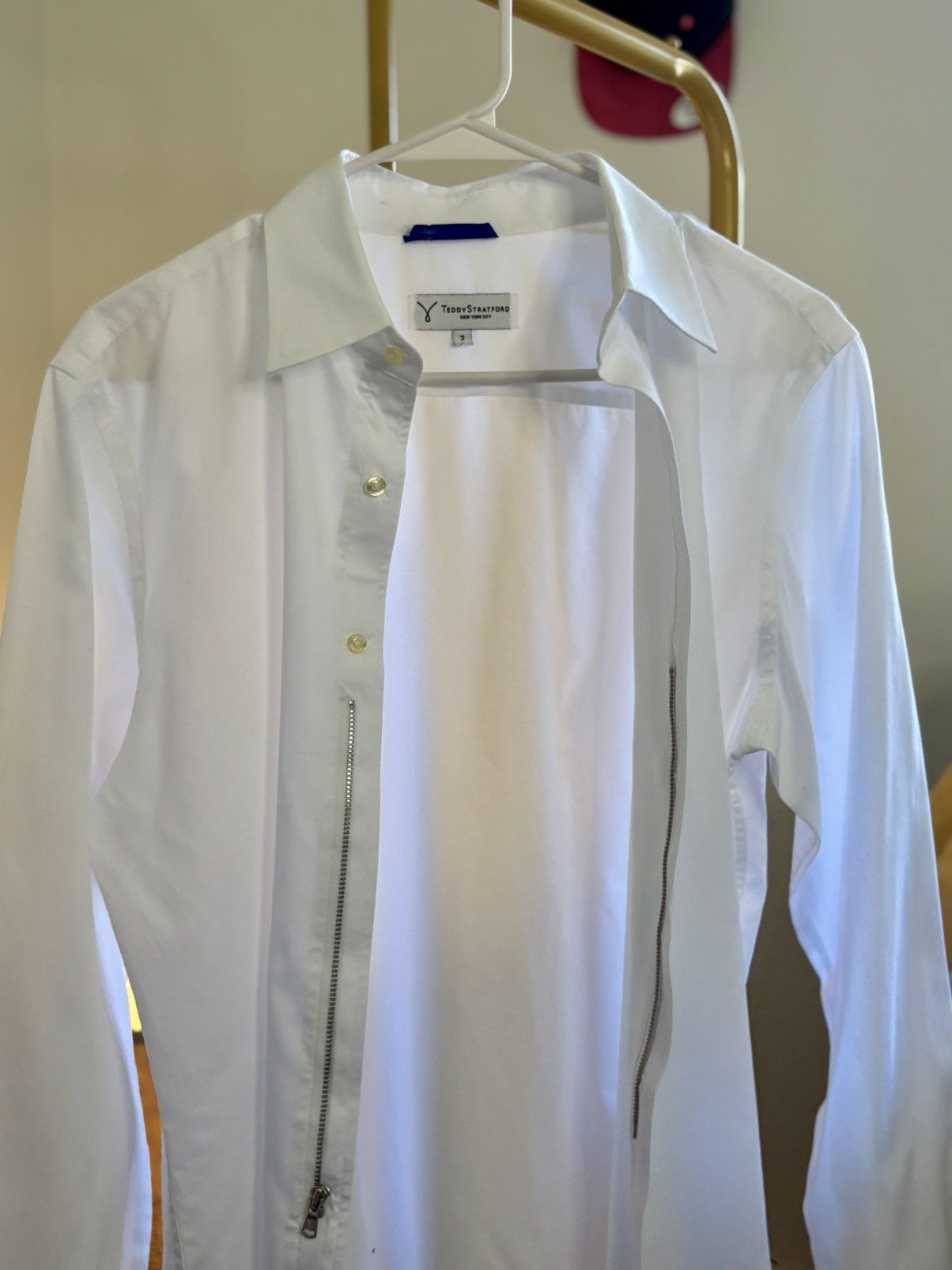 Other Teddy Stratford Button Up Zippered Dress Shirt Size 34R - 2 Thumbnail