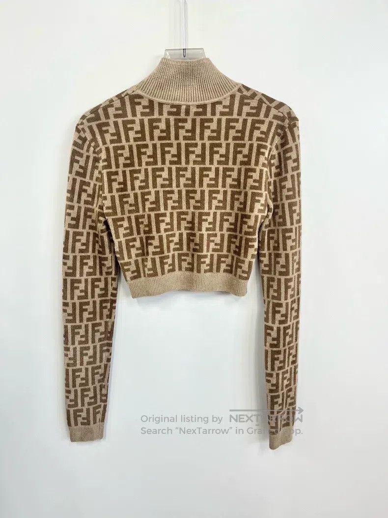 Fendi Fendi Brown Monogram Knit Sweater Size XS / US 0-2 / IT 36-38 - 2 Thumbnail