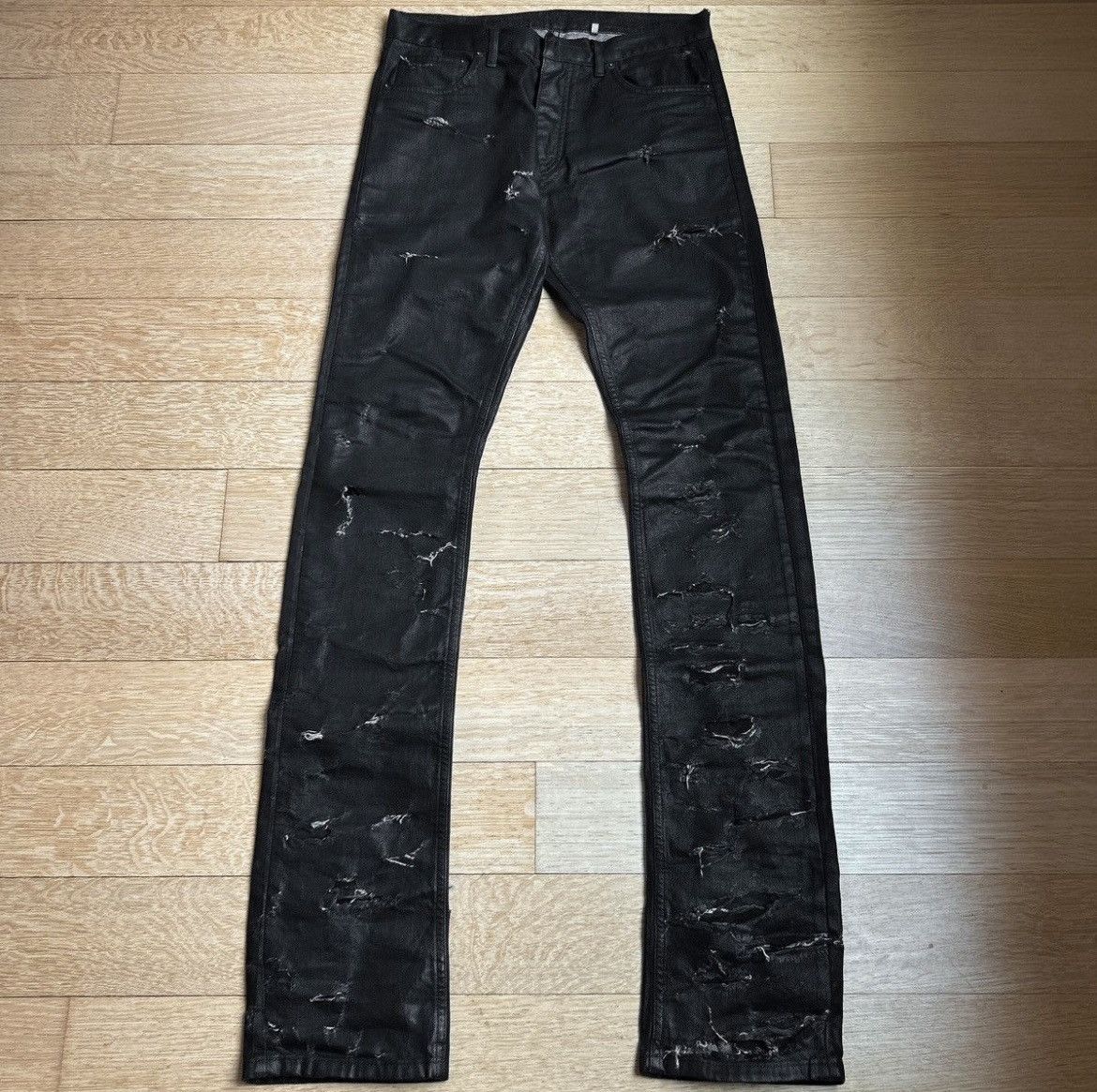 Dior Dior Homme SS04 Strip Waxed Distressed Denim Jeans | Grailed