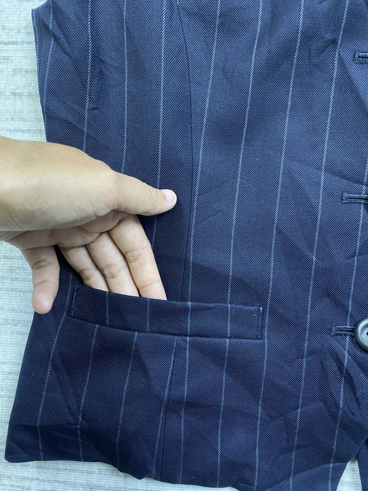Issey Miyake × Tsumori Chisato × Vintage Vintage Tsumori Chisato Pinstripe Navy Blue Vest Size US S / EU 44-46 / 1 - 6 Thumbnail