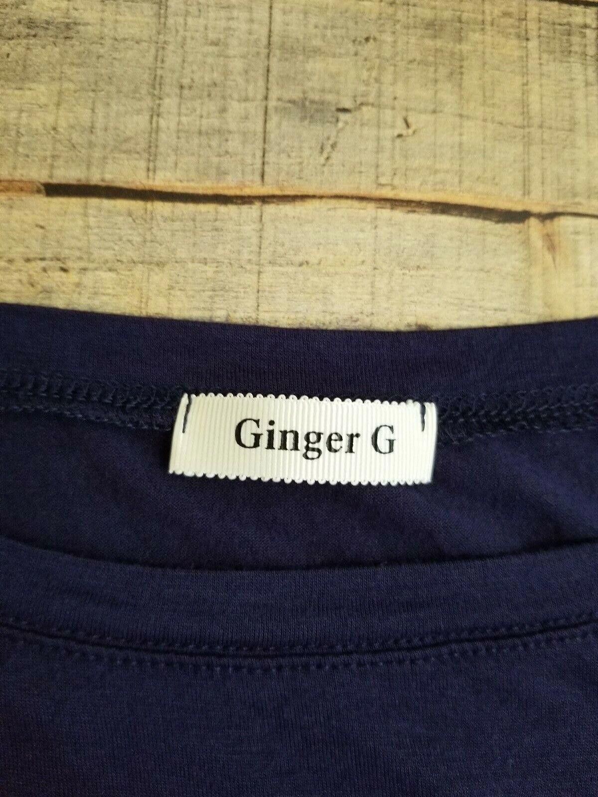 Designer Ginger G shirt Medium Royal Blue Long Sleeves Blouse Top Size M / US 6-8 / IT 42-44 - 4 Thumbnail