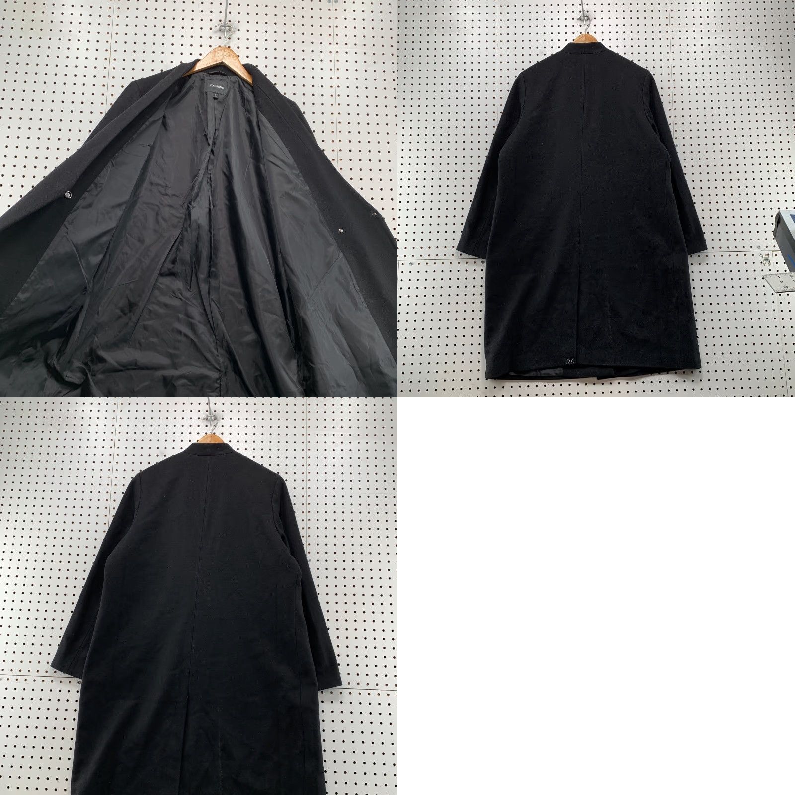 Express Express Wool Coat Womens XL Black Snap Overcoat Business Casual Warm Size XL / US 12-14 / IT 48-50 - 9 Thumbnail