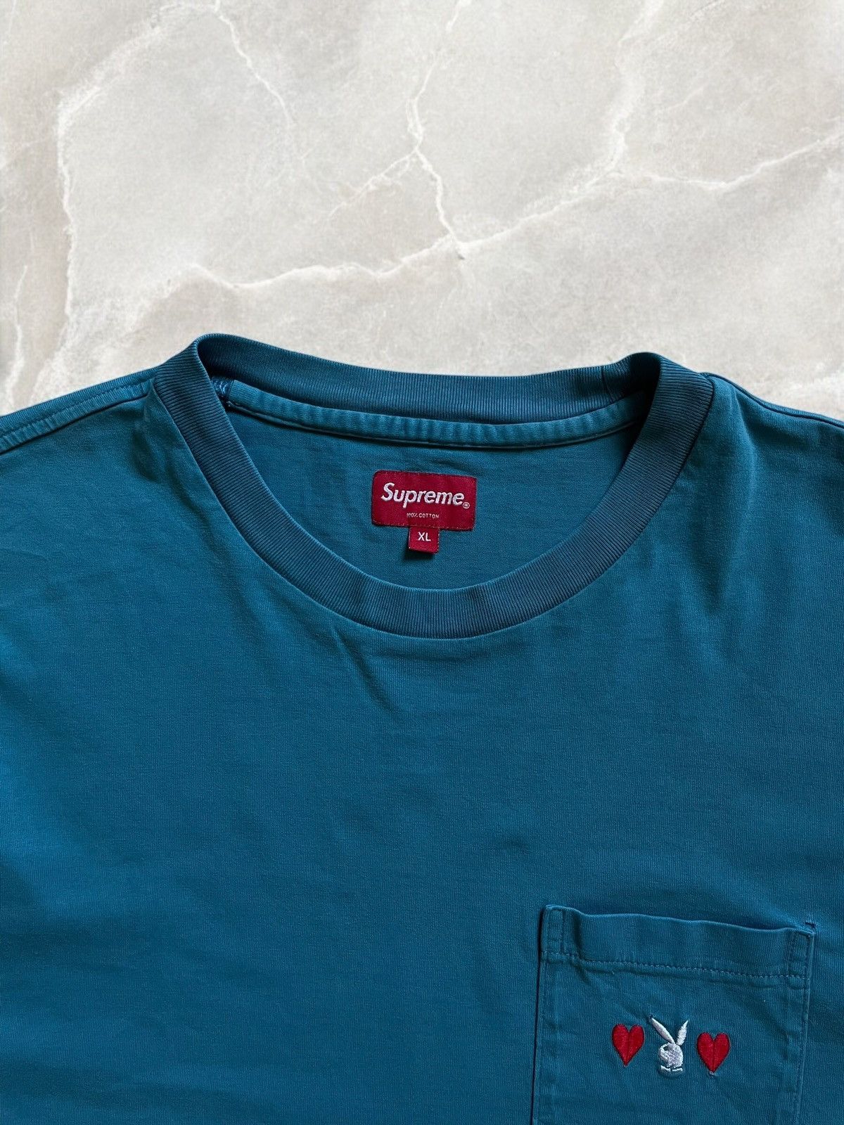Playboy × Supreme × Vintage SUPREME PLAYBOY VINTAGE Pocket logo tee T shirt boxy fit y2k Size US L / EU 52-54 / 3 - 4 Thumbnail