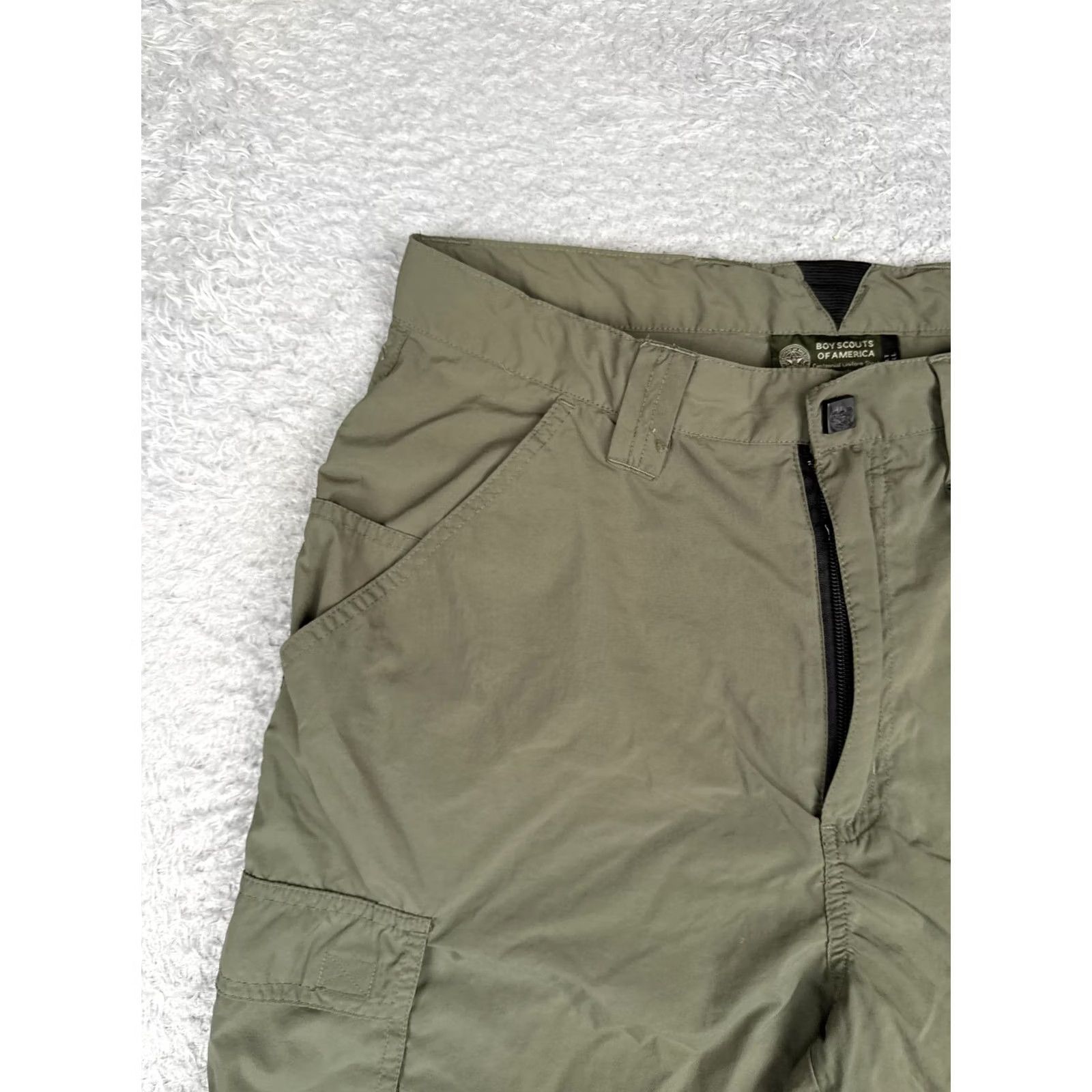 Vintage Boy Scouts Of America Shorts Mens Small Green Cargo Centennial Nylon Short Nyl Size US 29 - 4 Thumbnail