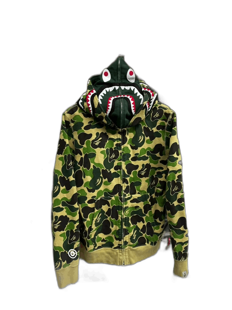 Bape Shark Hoodie Jacket with Dual Hats