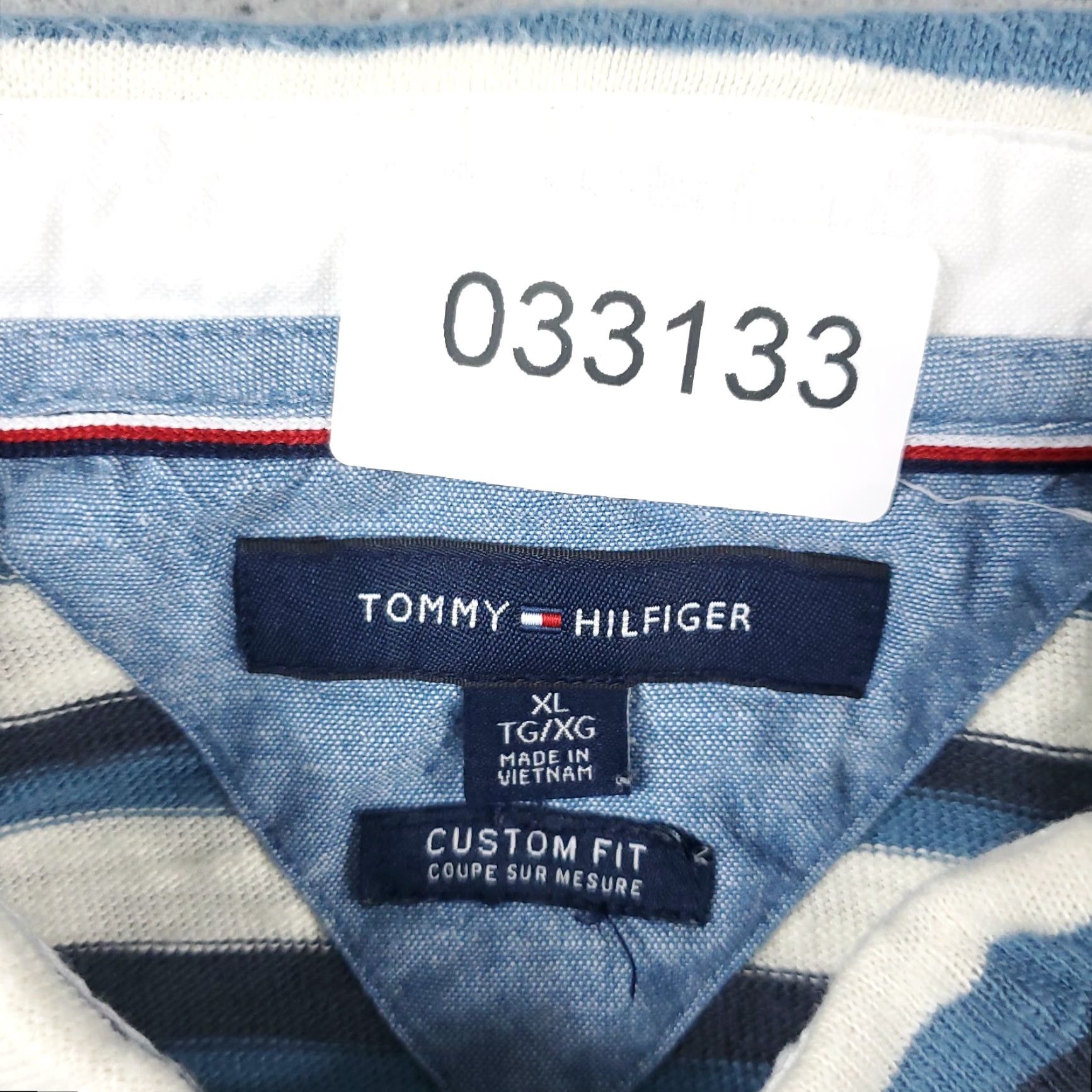 Tommy Hilfiger Tommy Hilfiger Shirt Mens XL Blue Striped Polo Cotton Logo Button Front Classic Preppy Mens Size US XL / EU 56 / 4 - 8 Thumbnail