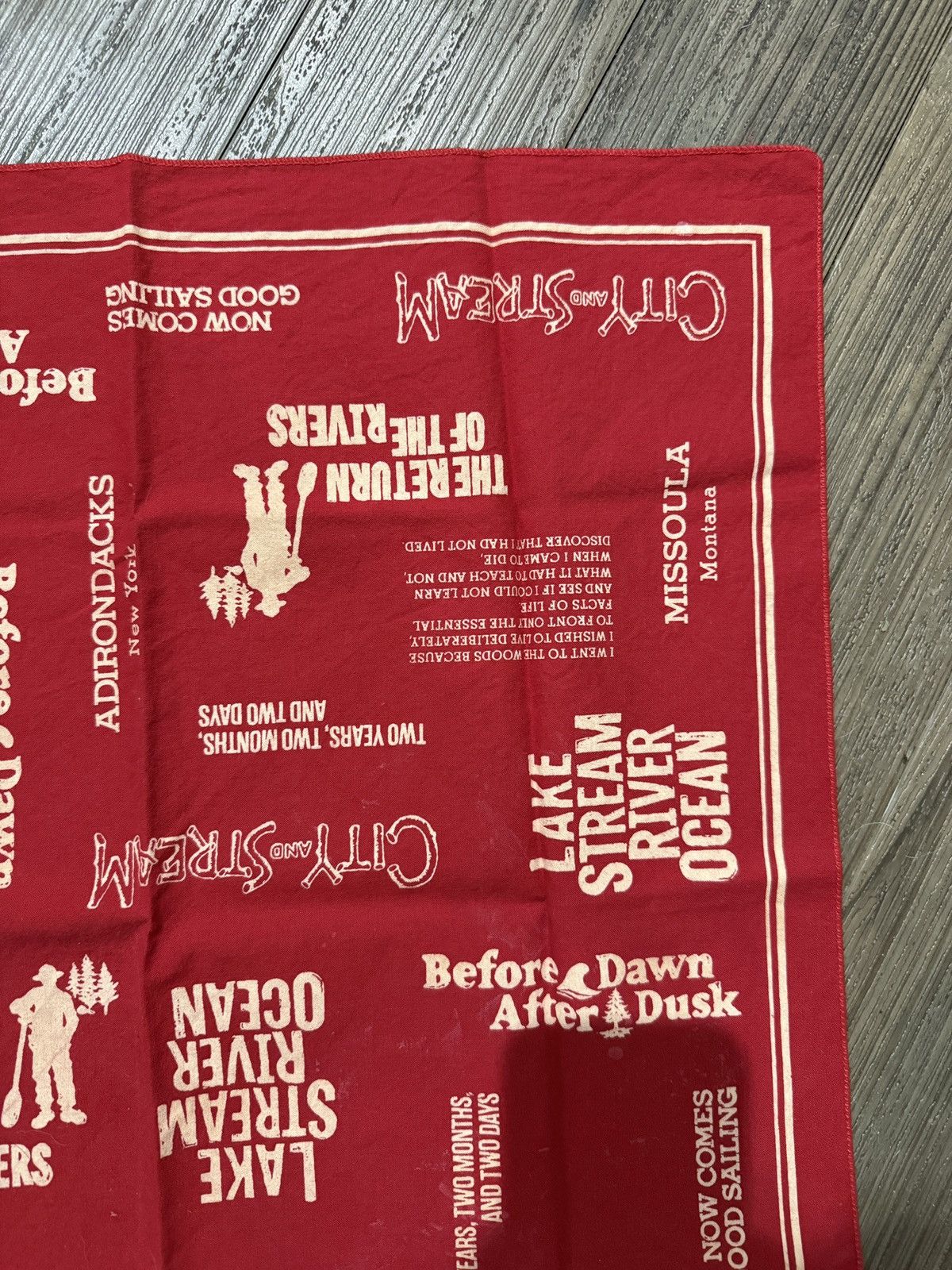Engineered Garments Engineered Garments City and Stream Print Bandana Red Size ONE SIZE - 3 Thumbnail
