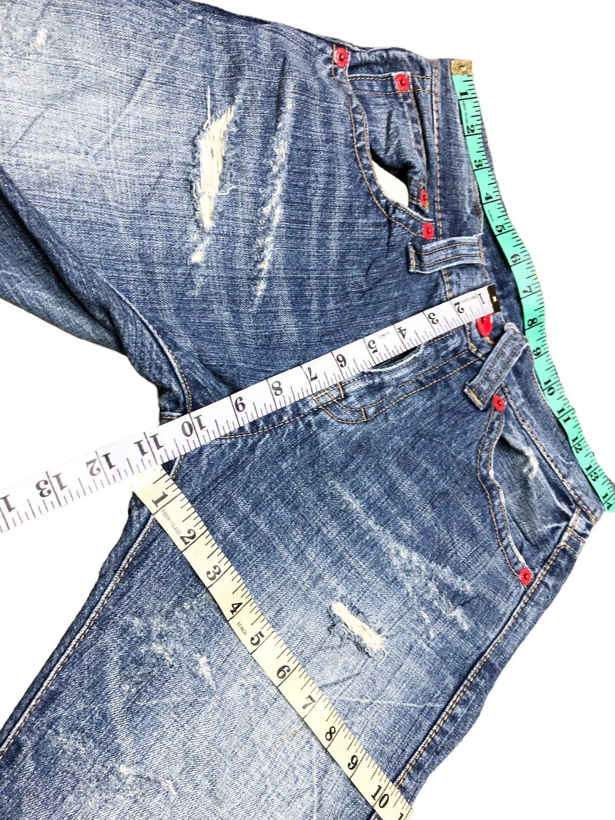 Japanese Brand FLARED⚡️SPELL OUT CO&LU JAPANESSE DENIM Size US 28 / EU 44 - 7 Thumbnail