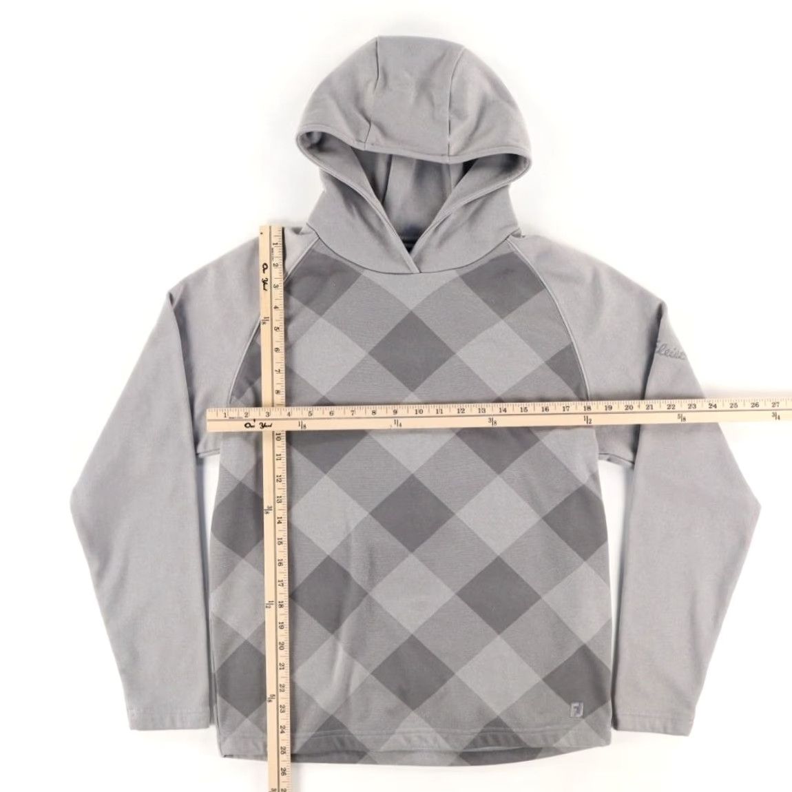 Footjoy Footjoy Titleist Argyle Fleece Solid Long Sleeve Hoodie Gray Men's S Size US S / EU 44-46 / 1 - 3 Thumbnail