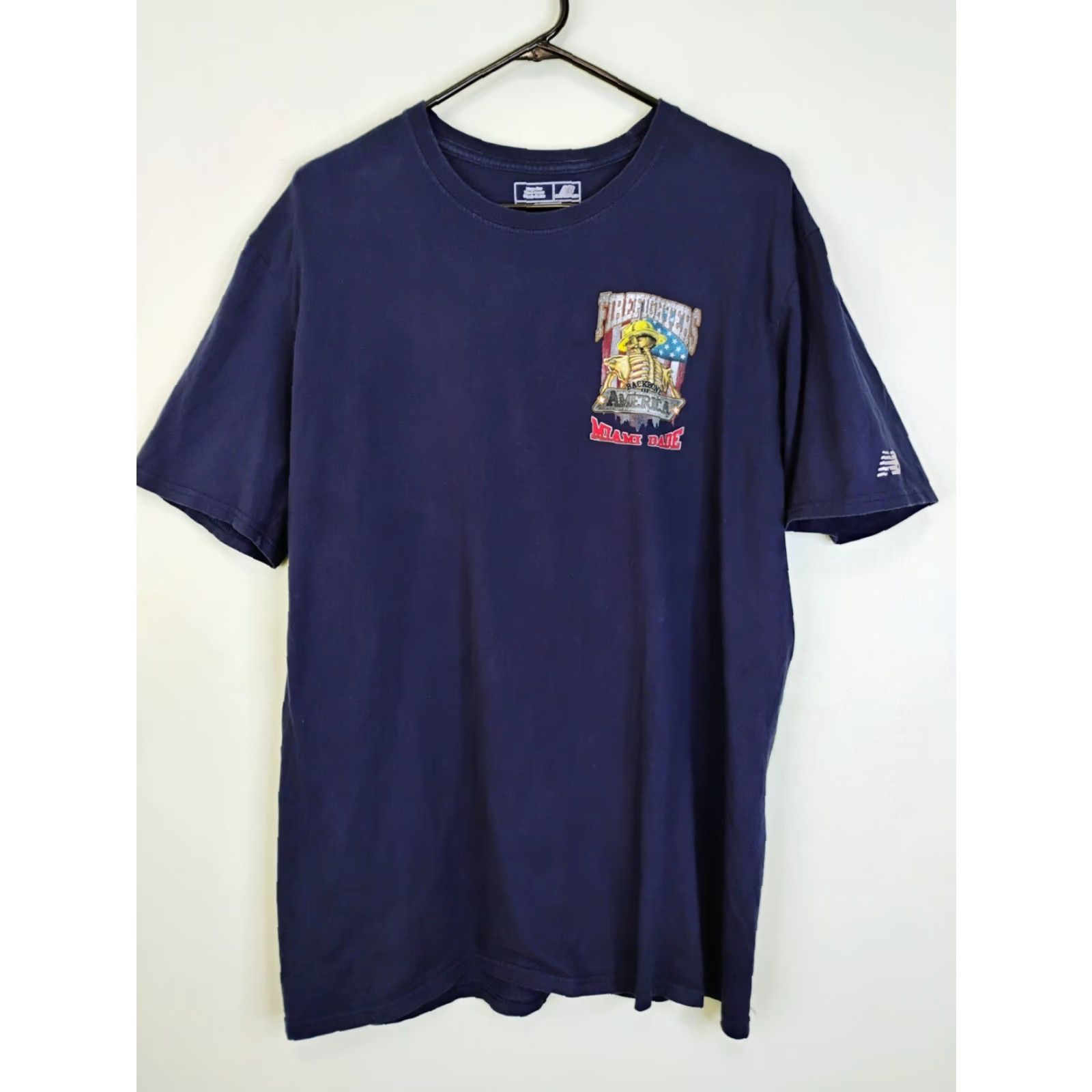 New Balance New Balance T-Shirt Mens Large Blue Fire Miami Backbone Of America Size US L / EU 52-54 / 3 - 3 Thumbnail