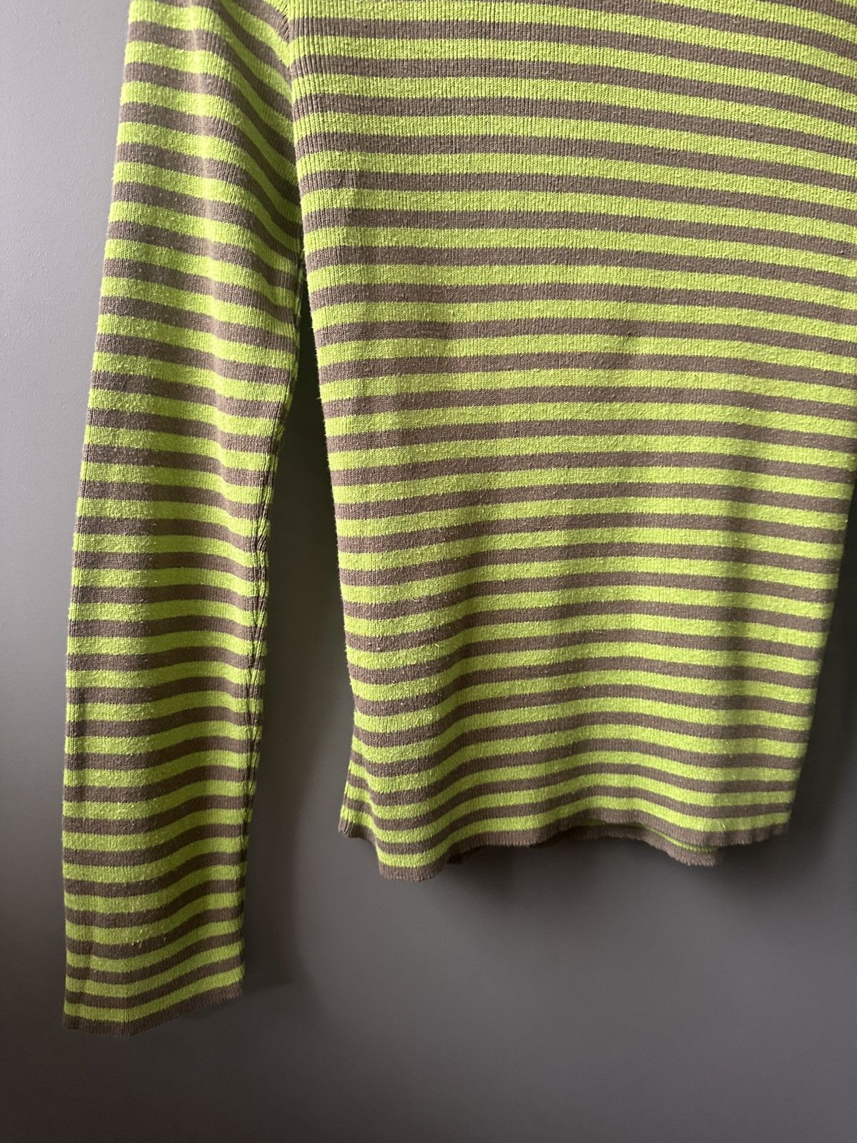 Freeman T. Porter Freeman T. Porter Green Brown Stripped Ribbed Turtleneck Size M / US 6-8 / IT 42-44 - 4 Thumbnail