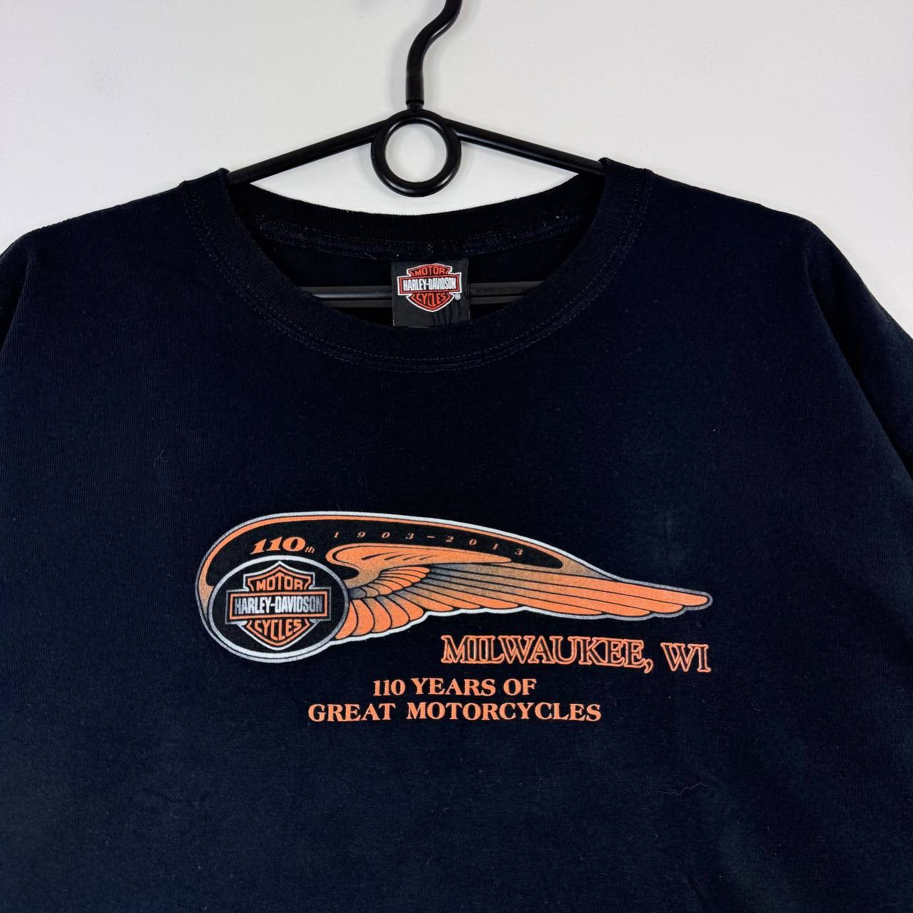 Harley Davidson Harley Davidson Milwaukee WI T-Shirt Mens Black Graphic L Size US XL / EU 56 / 4 - 2 Thumbnail