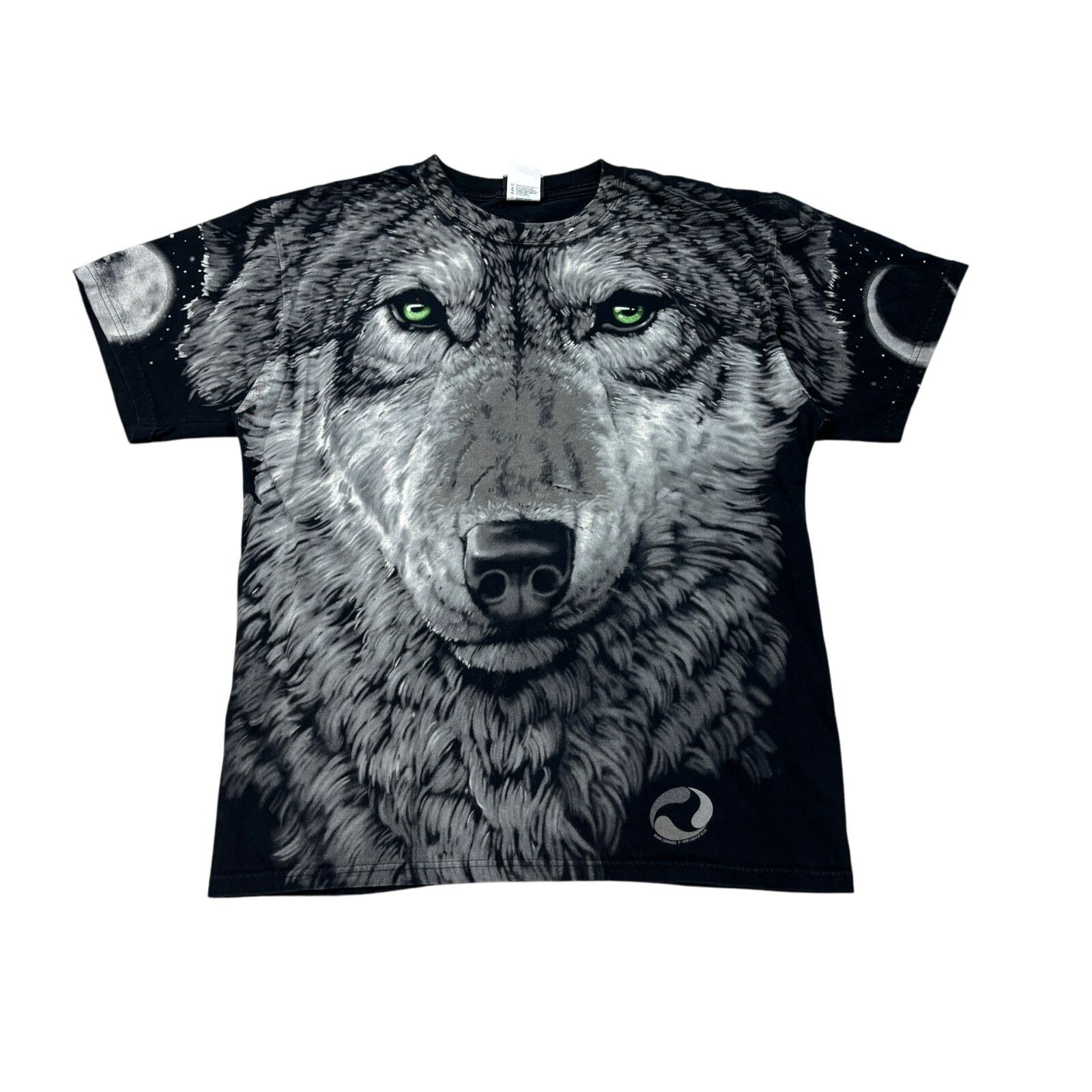 Liquid Blue × Vintage VTG 90s Liquid Blue Wolf AOP 1995 Shirt Men's Large Y2K Size US L / EU 52-54 / 3 - 1 Thumbnail