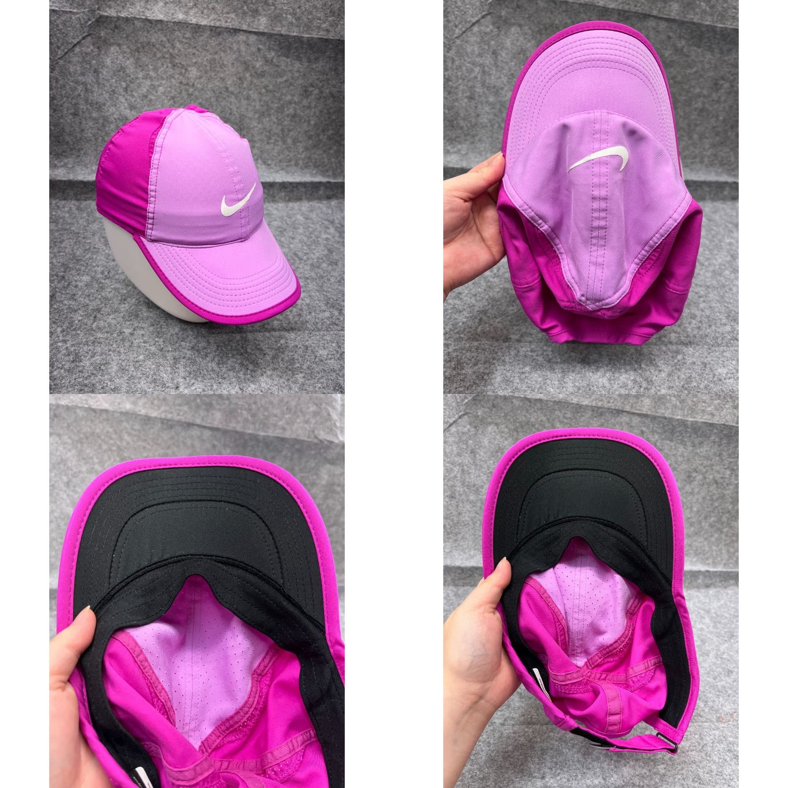 Nike Nike Hat Cap Strap Back Adult One Size Pink Purple Polyester Featherlight Golf Hat/Cap Adjustable Lightweight Men Sports Logo Spring Summer Size ONE SIZE - 8 Thumbnail