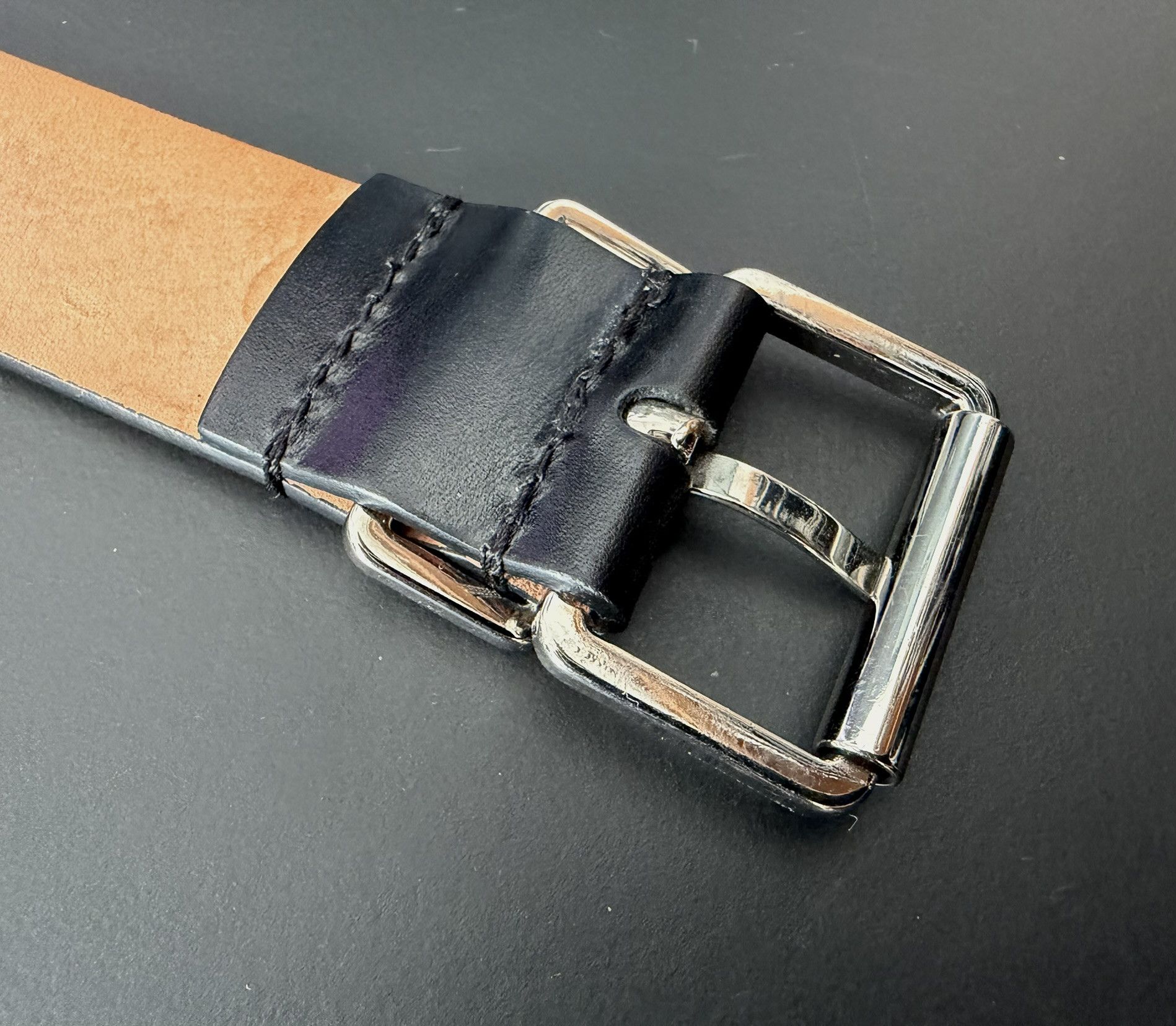 Dsquared2 Dsquared2 Black Leather Belt Minimal Buckle Made in Italy 90 Size 32 - 4 Thumbnail
