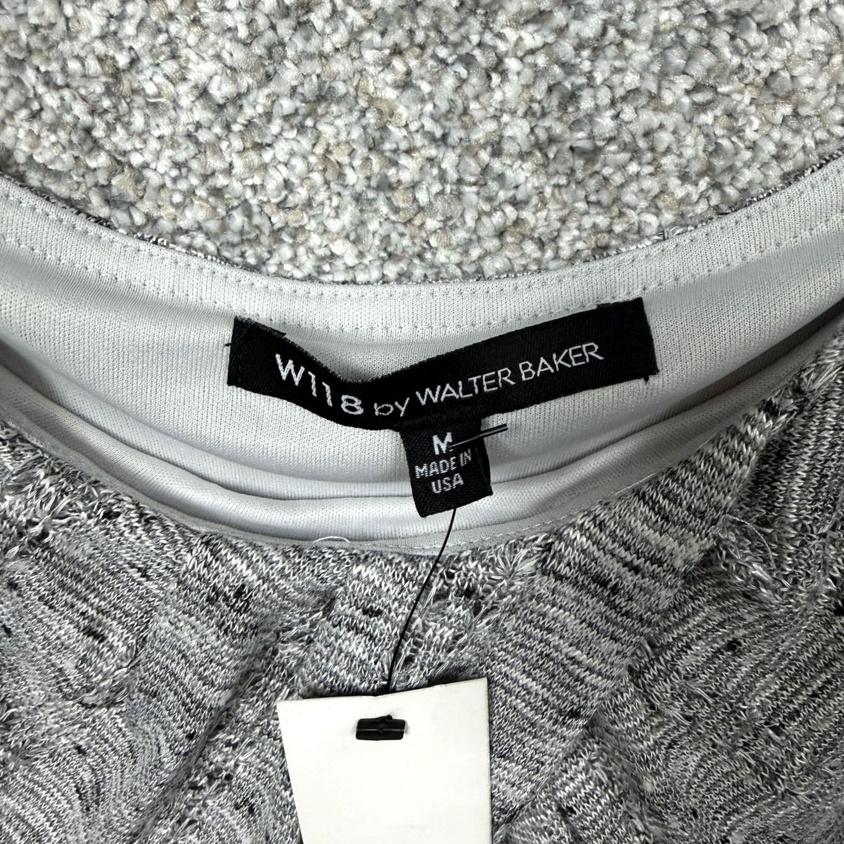 Vintage W118 by Walter Baker Tank Dress M Gray Knit Ruched Overlay Sleeveless Mini Lined Spring Summer USA Womens Streetwear Dress Size M / US 6-8 / IT 42-44 - 6 Thumbnail