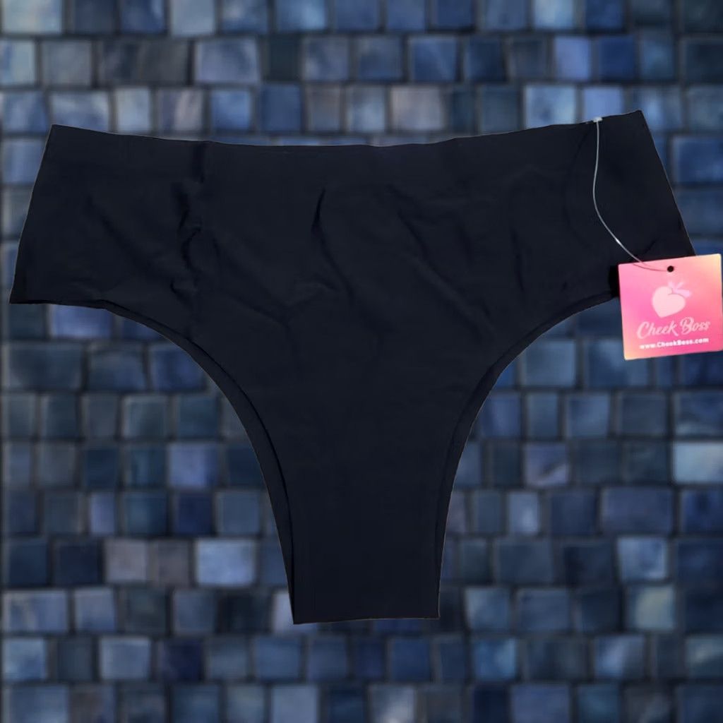 Vintage Cheek Boss Panties Womens M Panties Nylon Spandex Solid Black Cheeky Underwear Size 36" / US 14 / IT 50 - 1 Thumbnail