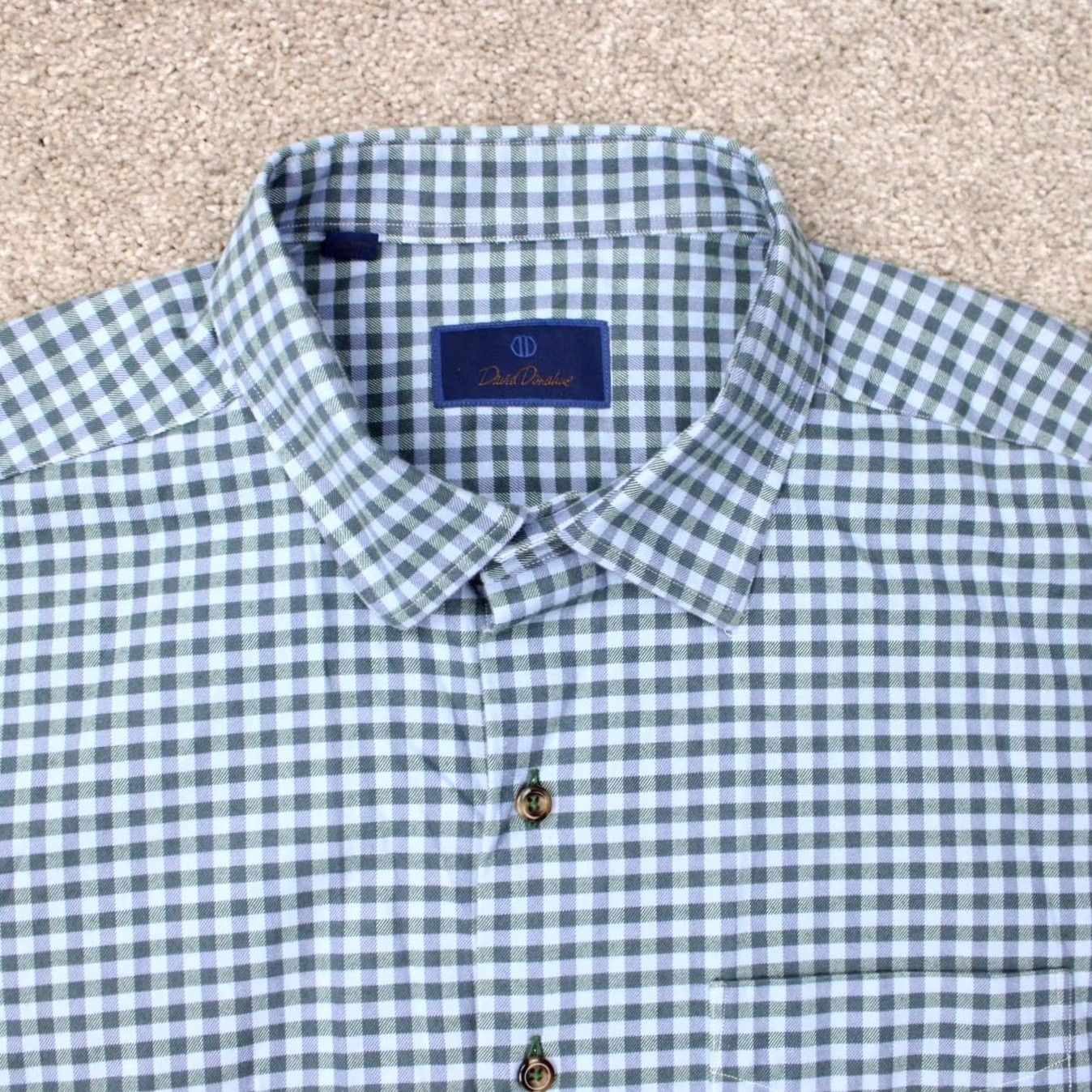 David Donahue David Donahue Shirt Mens 2XL XXL Blue Plaid 100% Cotton Long Sleeve Button Up Size US XXL / EU 58 / 5 - 6 Thumbnail
