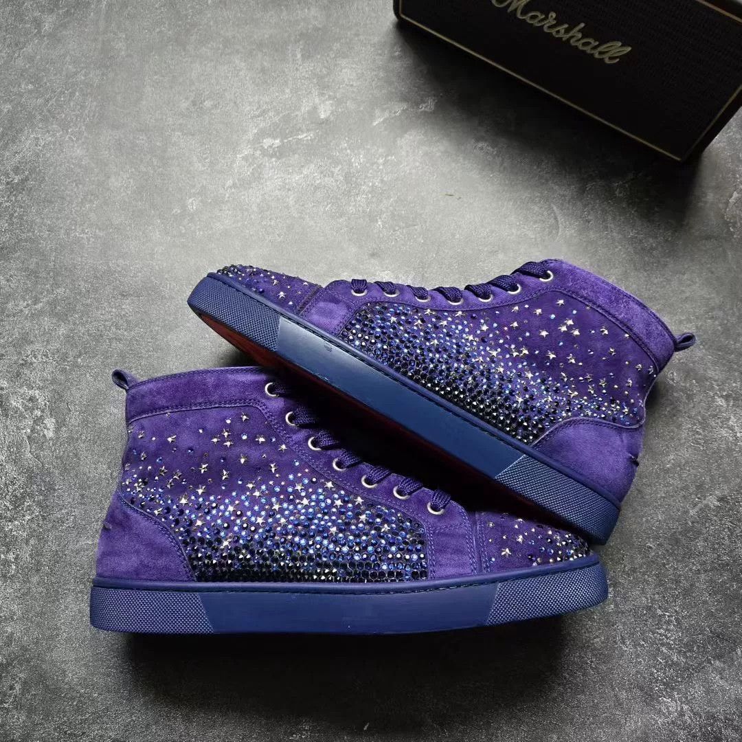 Christian Louboutin Christian Louboutin Purple Hitop Sneakers 42 Men Size US 9 / EU 42 - 1 Thumbnail