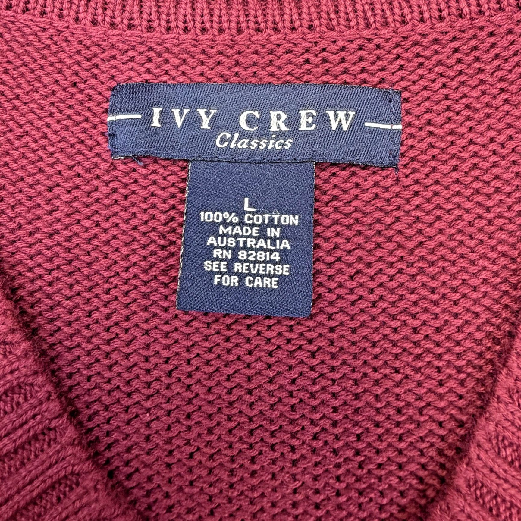 Vintage VINTAGE Ivy Crew Red Sweater Vest Australian Knit Men's L Cotton V-Neck Sleeveless Solid Knit 70s 80s Work Casual Business Womens Mens Size US L / EU 52-54 / 3 - 3 Thumbnail