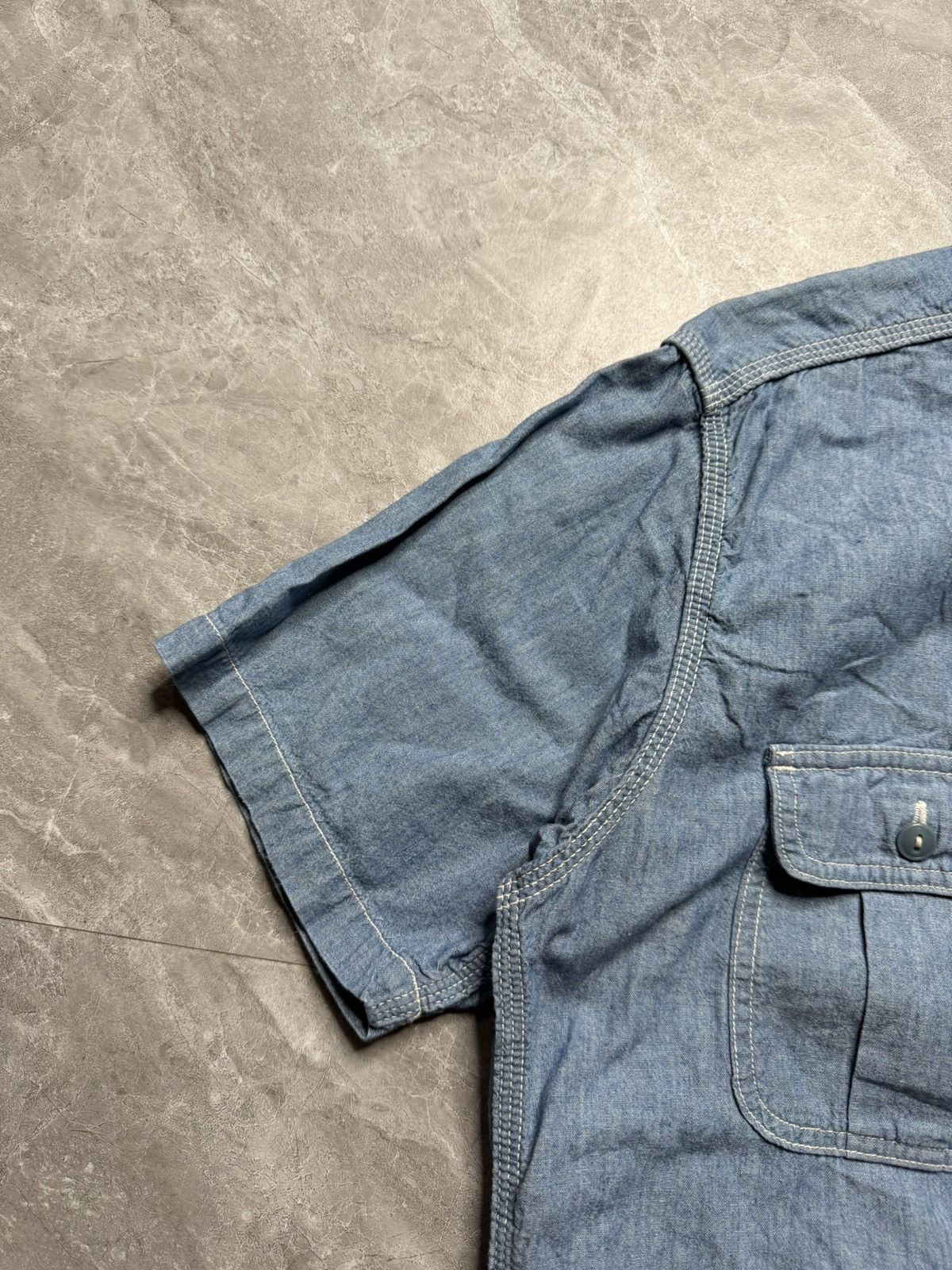 Momotaro Jeans Momotaro Pink Selvedge Lightweight Chambray Shirt Size US XL / EU 56 / 4 - 2 Thumbnail