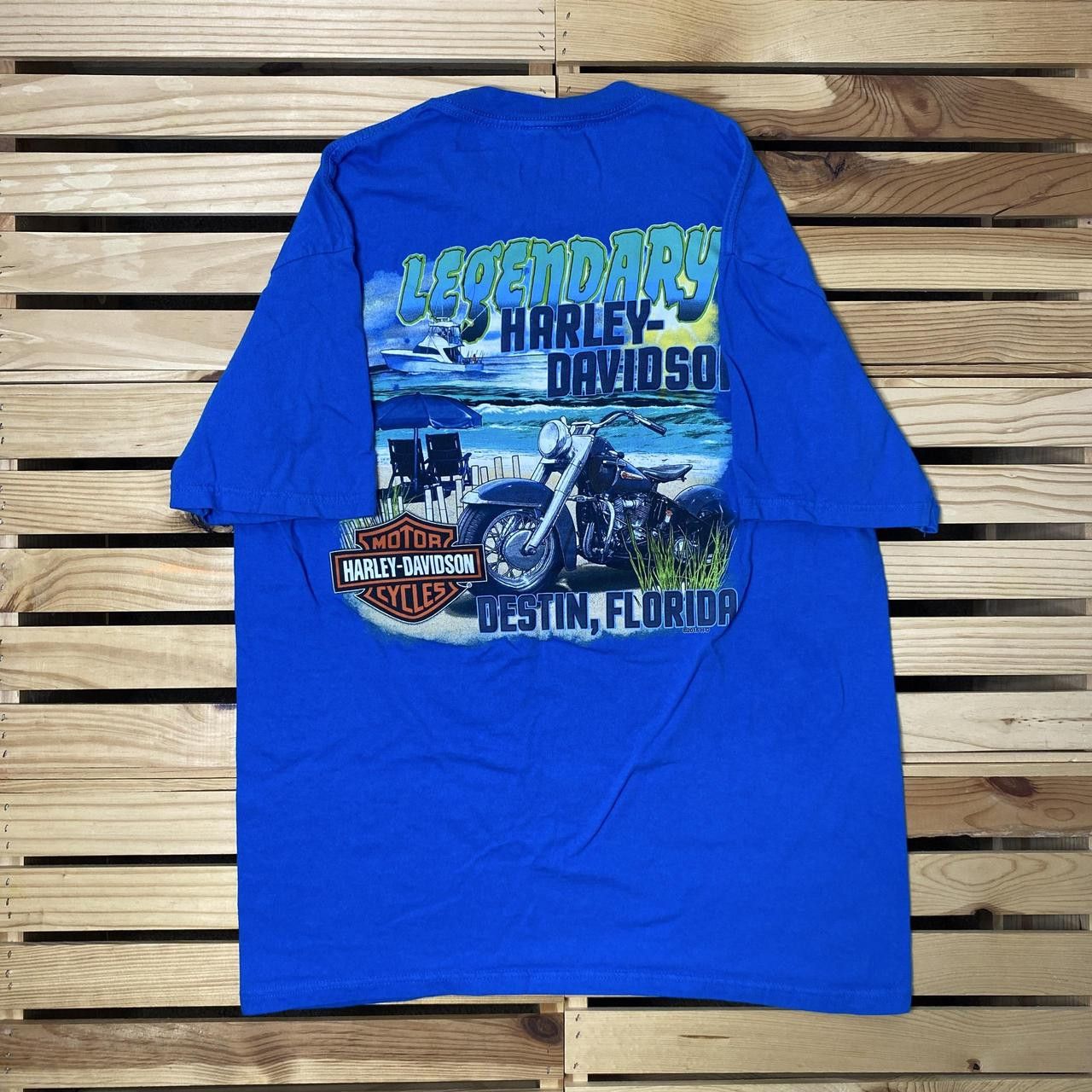 Harley Davidson Harley Davidson FL 2015 Blue Biker Surf Tee Size Large Size US L / EU 52-54 / 3 - 1 Thumbnail
