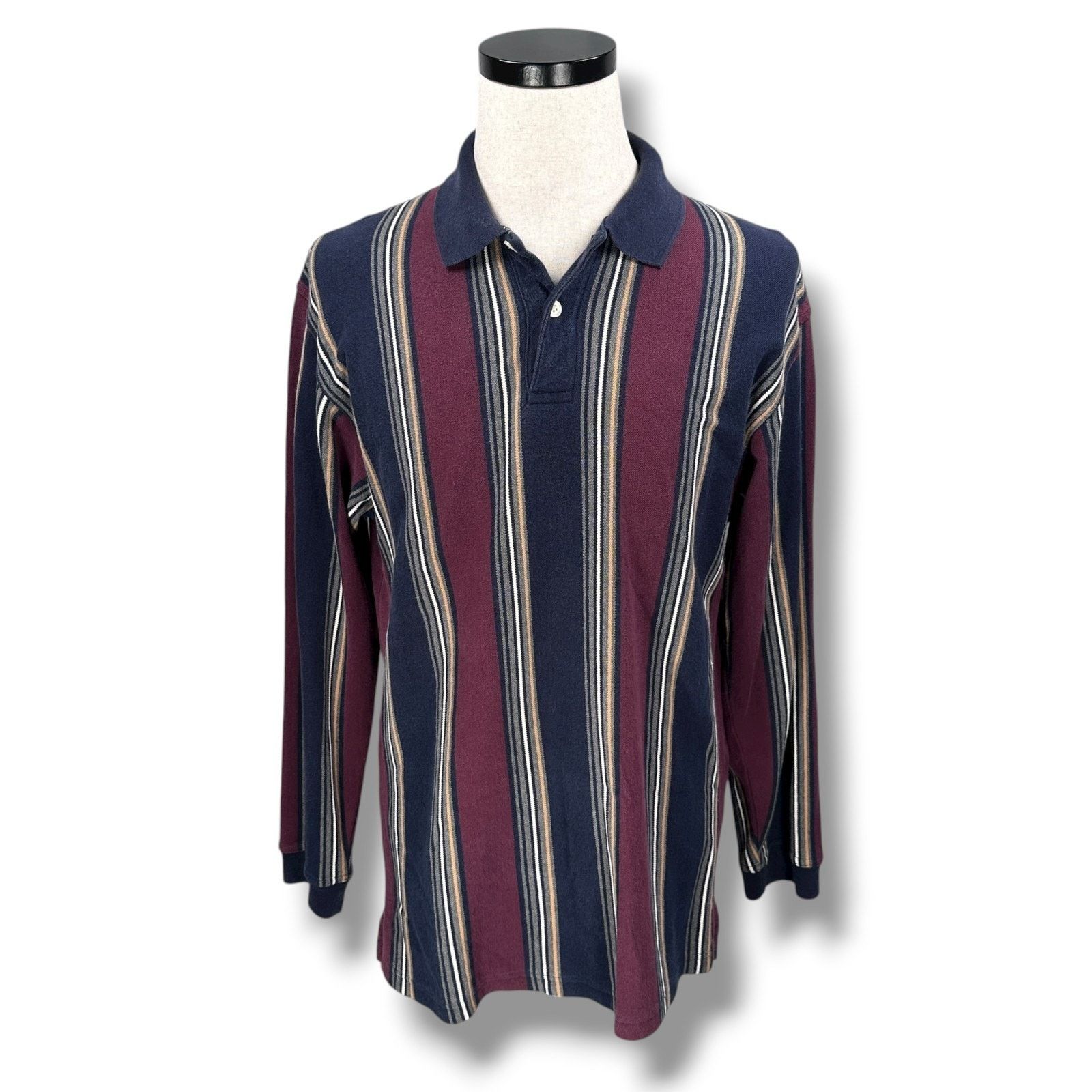 Club Room Vintage Club Room Rugby Polo Shirt Men M Maroon Blue Striped Size US M / EU 48-50 / 2 - 1 Thumbnail