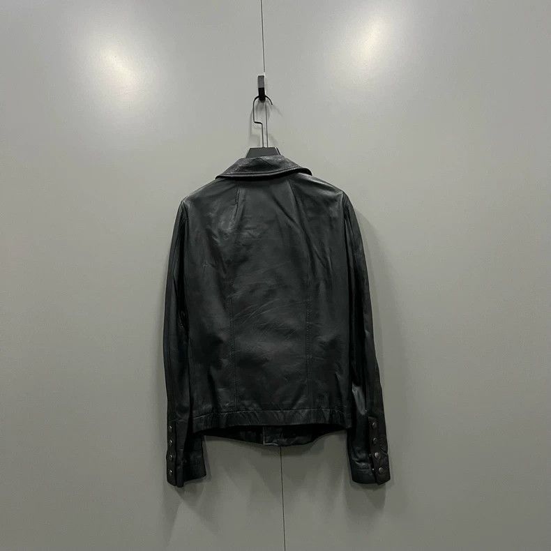 Rick Owens Rick Owens Black leather jacket with diagonal zipper jacket Size US M / EU 48-50 / 2 - 2 Thumbnail