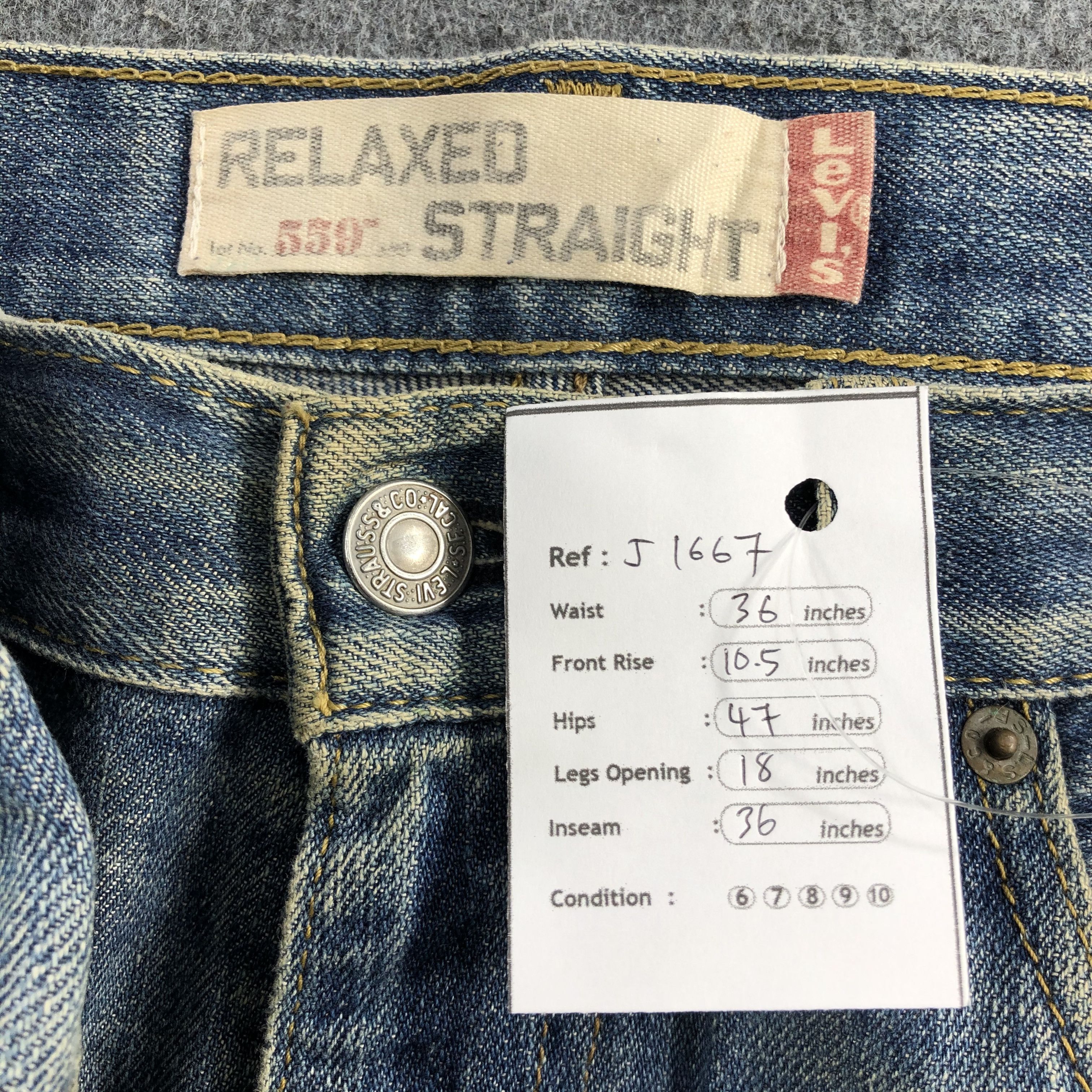 Levi's Vintage Blue Wash Levis 559 Jeans-J1667 Size US 36 / EU 52 - 10 Thumbnail
