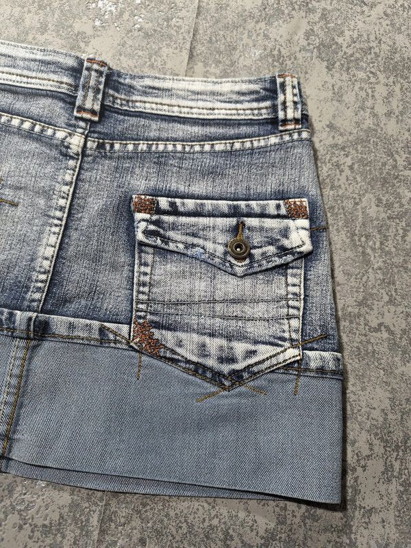 Hysteric Glamour × Miss Sixty STONE WASH MISS SIXTY BALENCIAGA STYLE MINI SKIRT Size 27" / US 4 / IT 40 - 5 Thumbnail