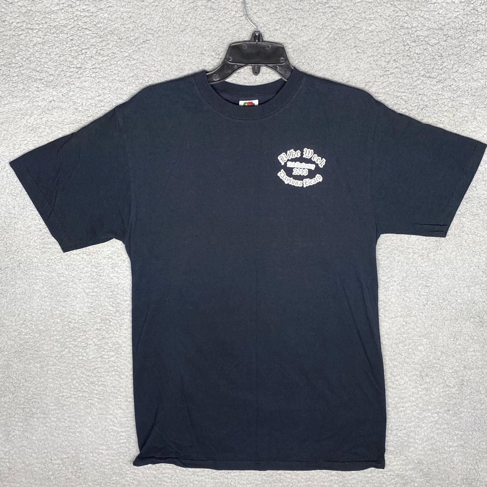 Fruit Of The Loom VINTAGE Fruit of the Loom Men's Medium Daytona Beach Bike Week 2013 Saint & Sinner T-Shirt Crew Neck Cotton Black Size US M / EU 48-50 / 2 - 2 Thumbnail